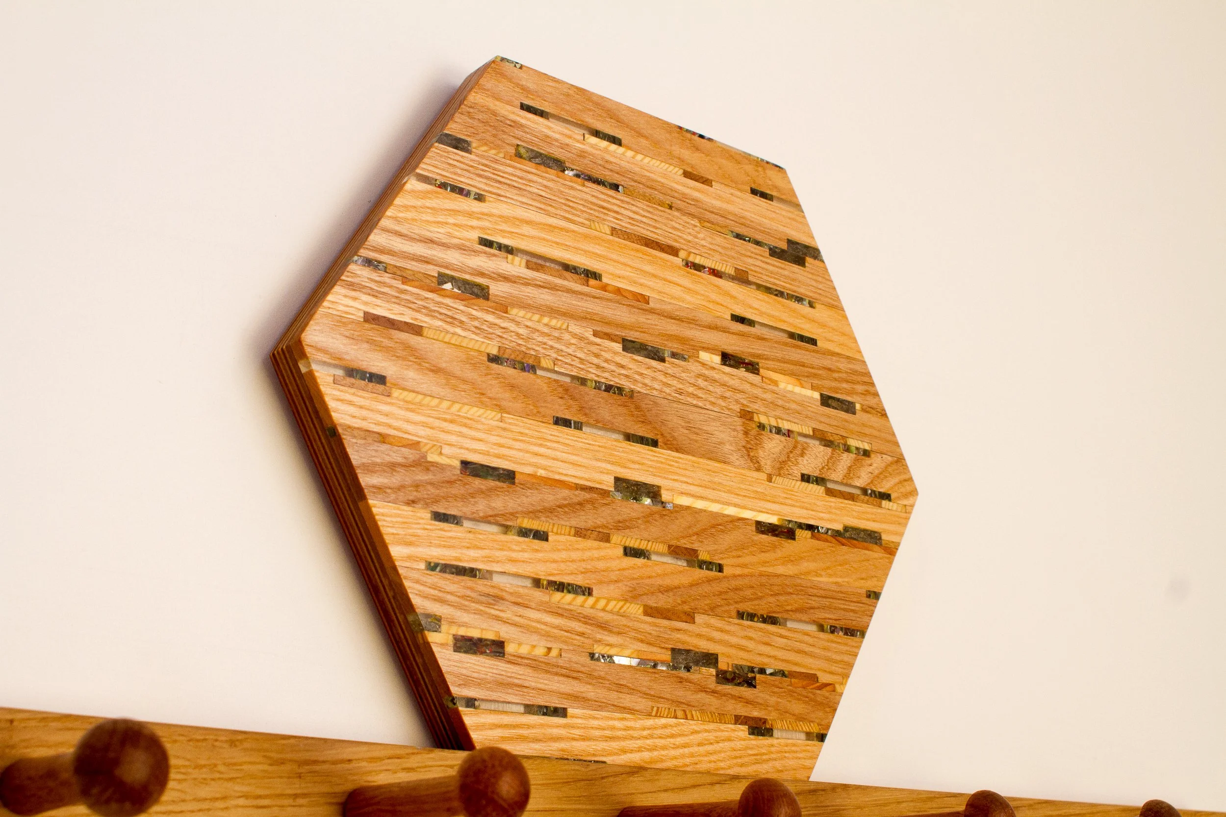 Hexagon - Ash Cross Grain
