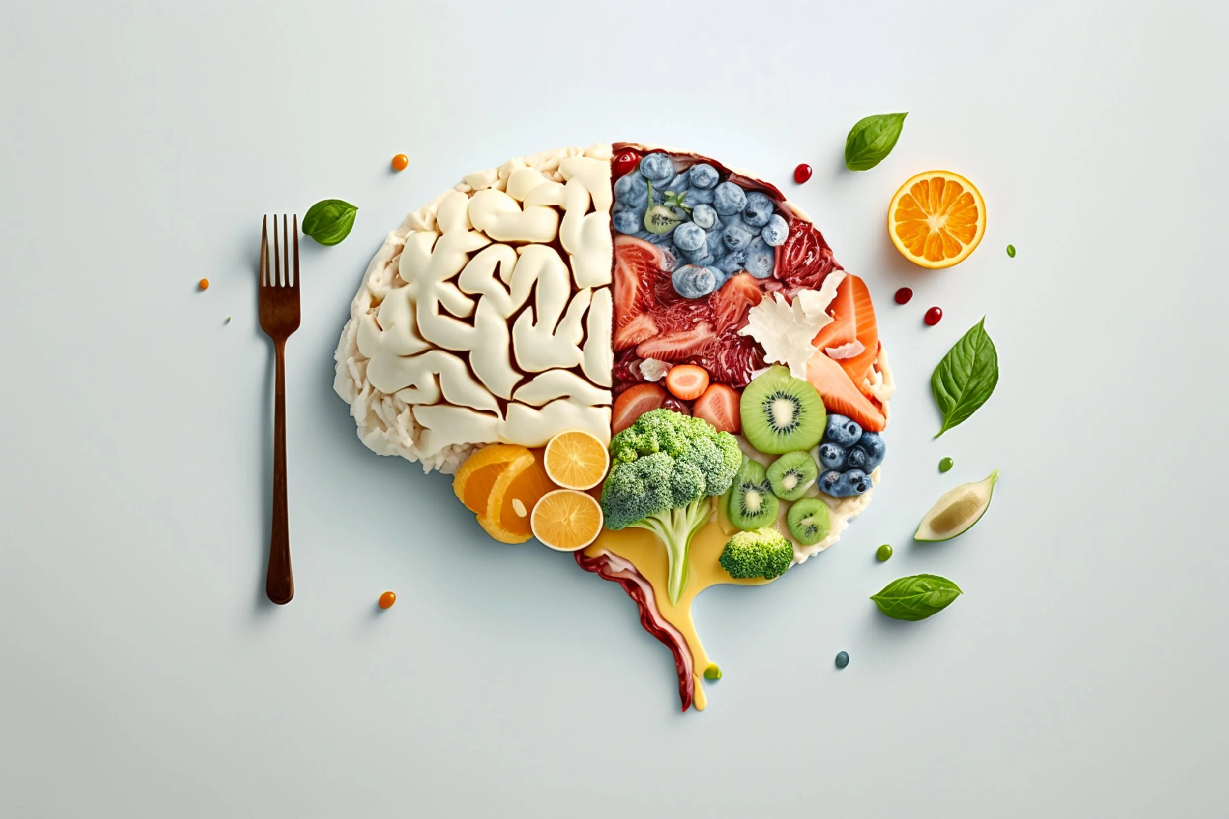 Brain shaped with food