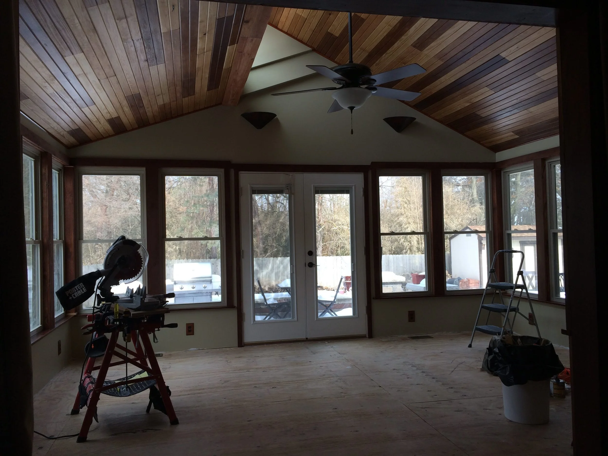 Ceiling completed, prior to floor install.