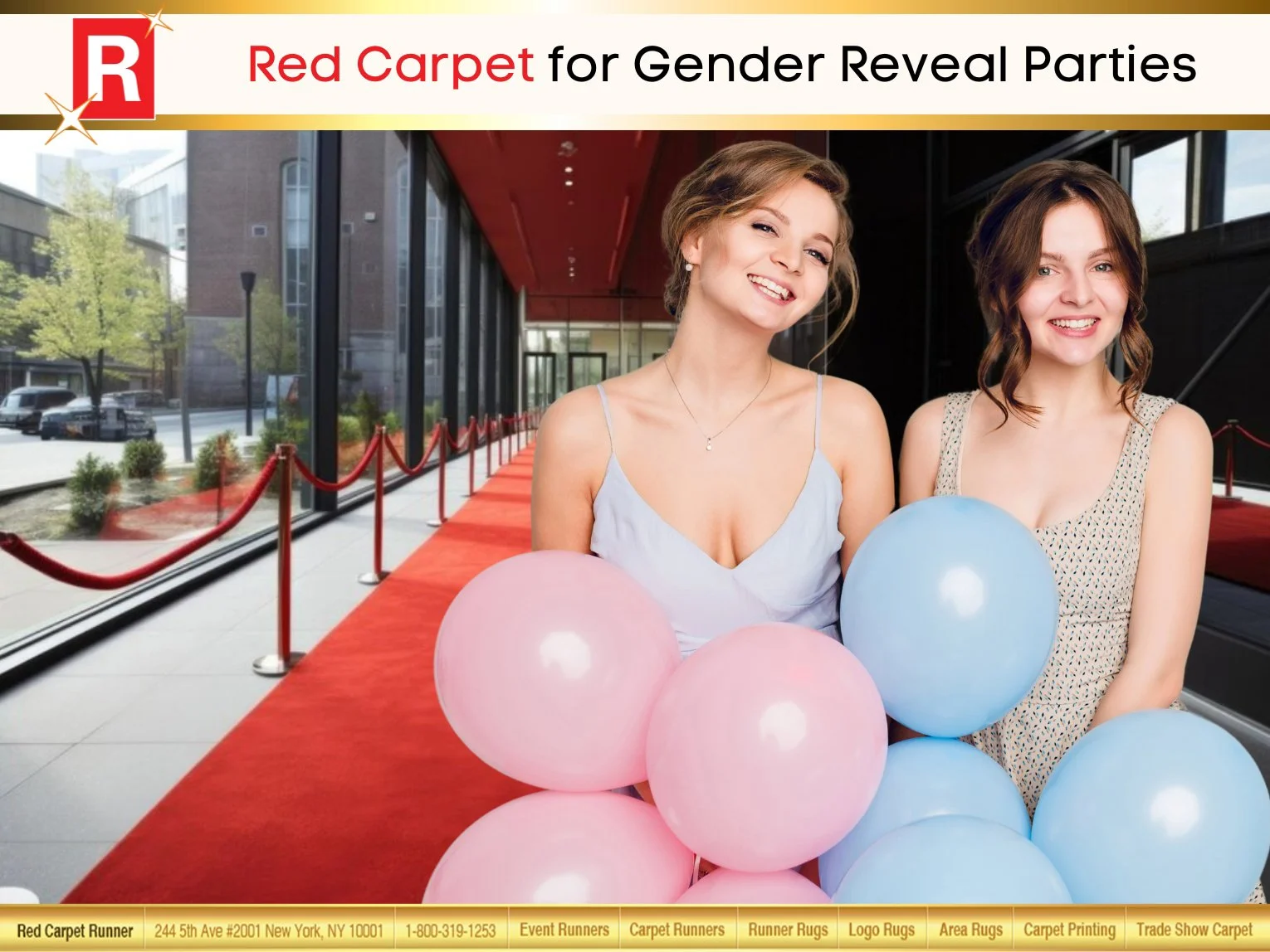 Red Carpet for Gender Reveal Parties