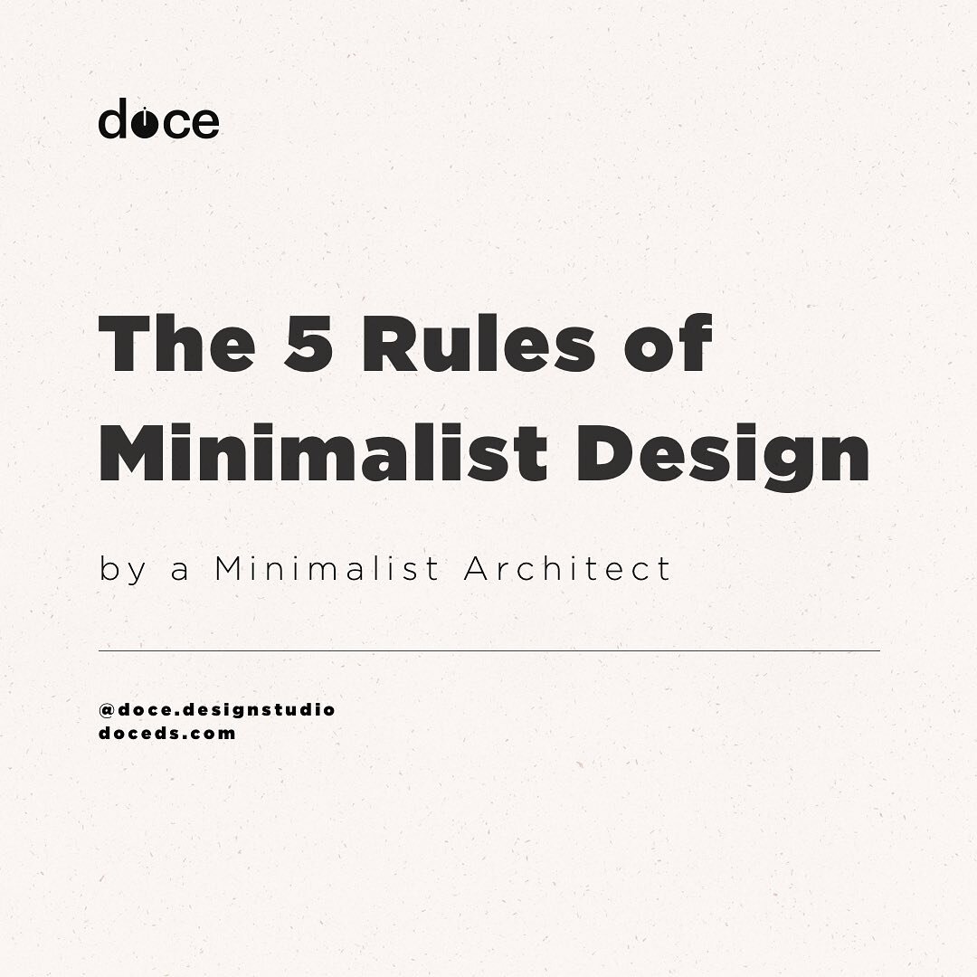 Have you ever wondered what differentials good and bad minimalist design? We recently wrote an article on it, which is now live on our website. Click the link in our bio to learn more about minimalist design, our signature style at Doce.
