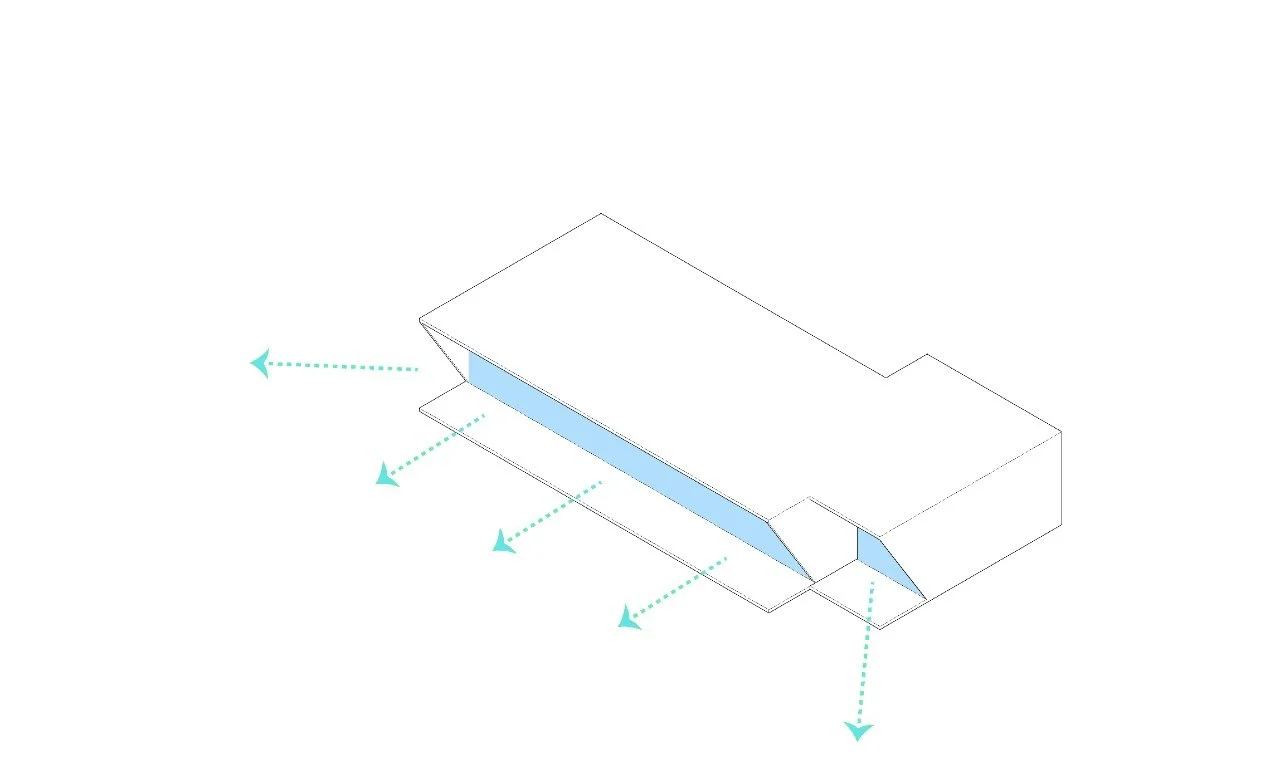 Diagonal cuts on both sides also allow for maximum visibility of beach surrounding. 