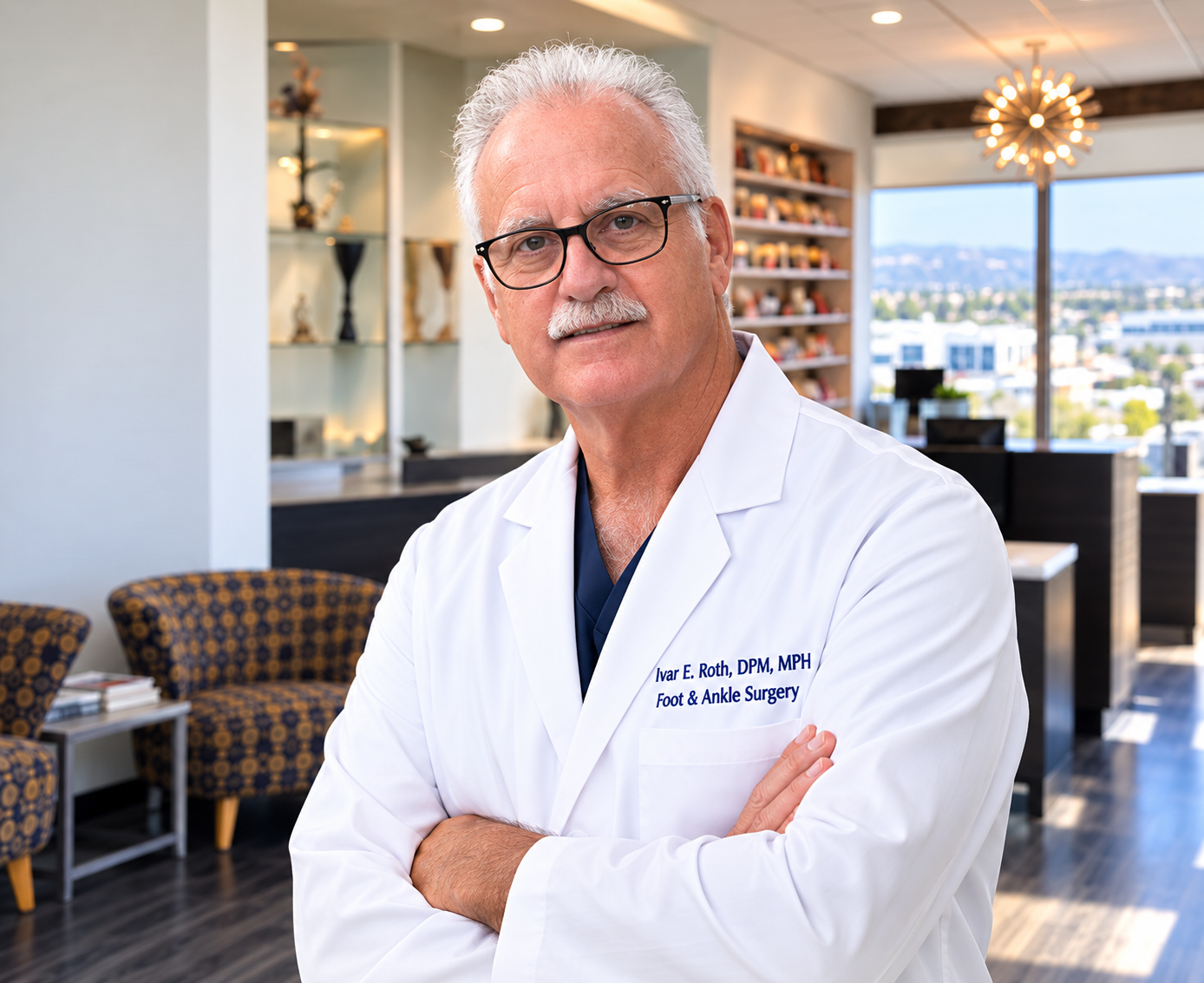 Dr. Ivar Roth, DPM, MPH, Podiatrist directing NailCur care