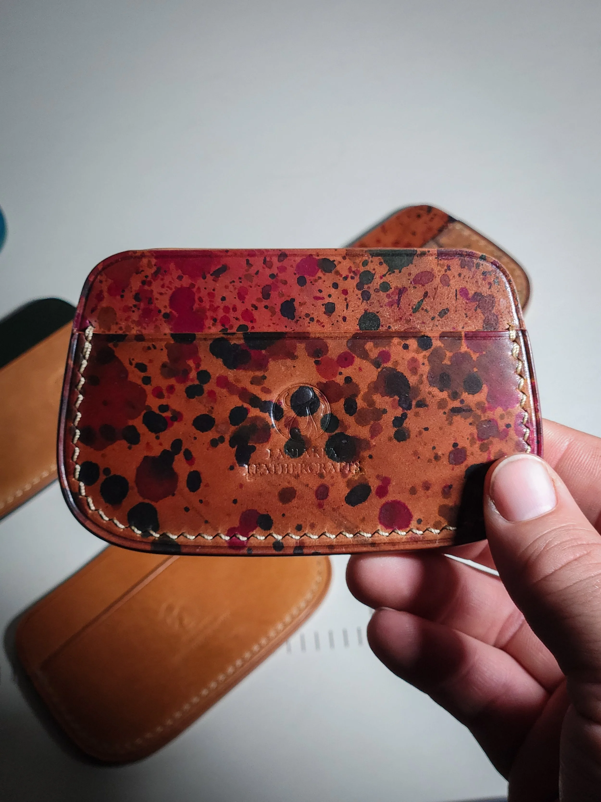 'Polaris' | Minimalist Cardholder - Splattered Art Shell Cordovan