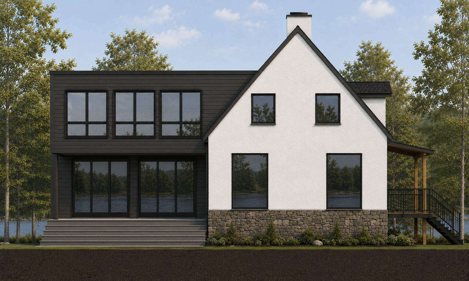 Residential reconstruction and addition in Senneville Quebec