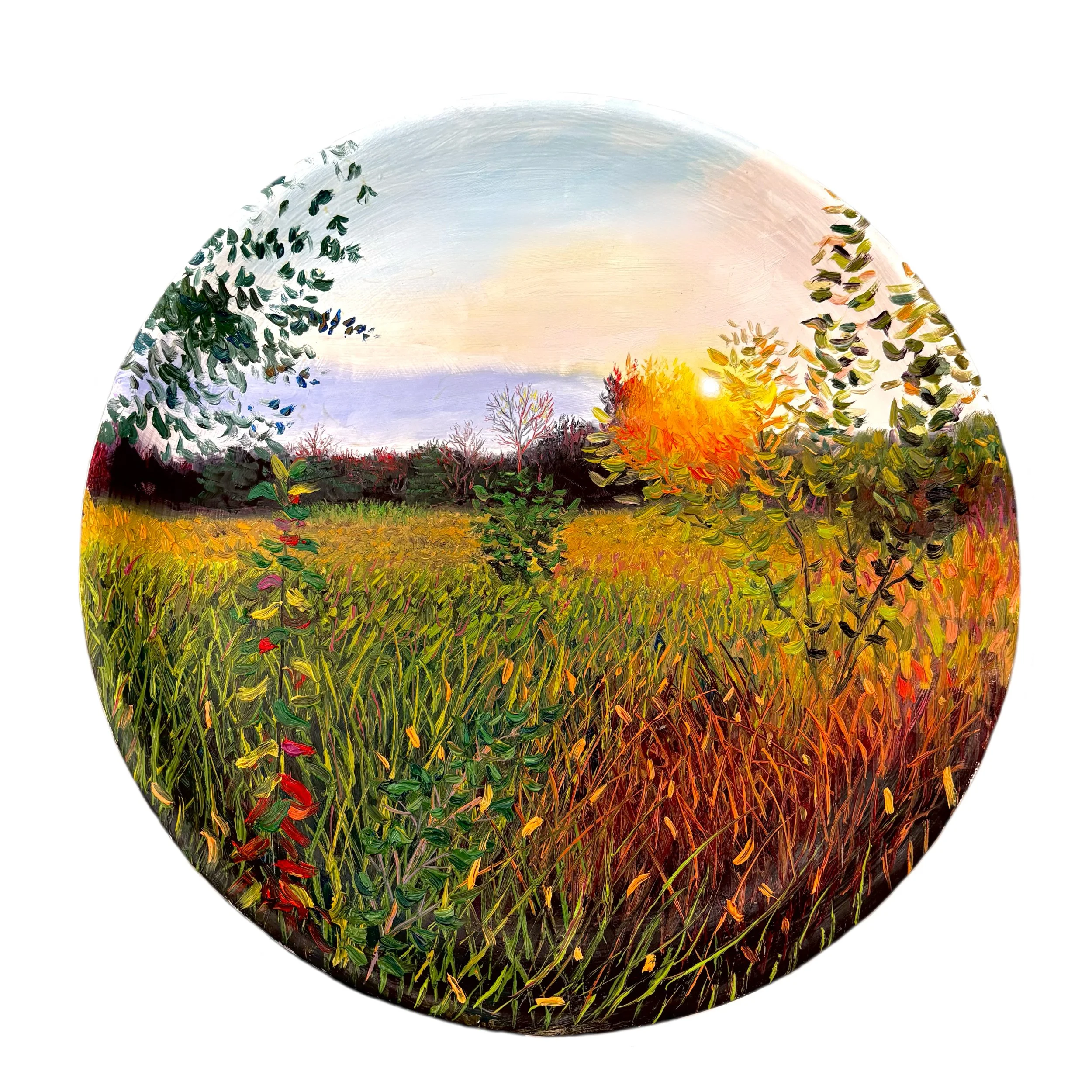 "Untitled", Oil on Stoneware, 7" x 7" x .5", 2025