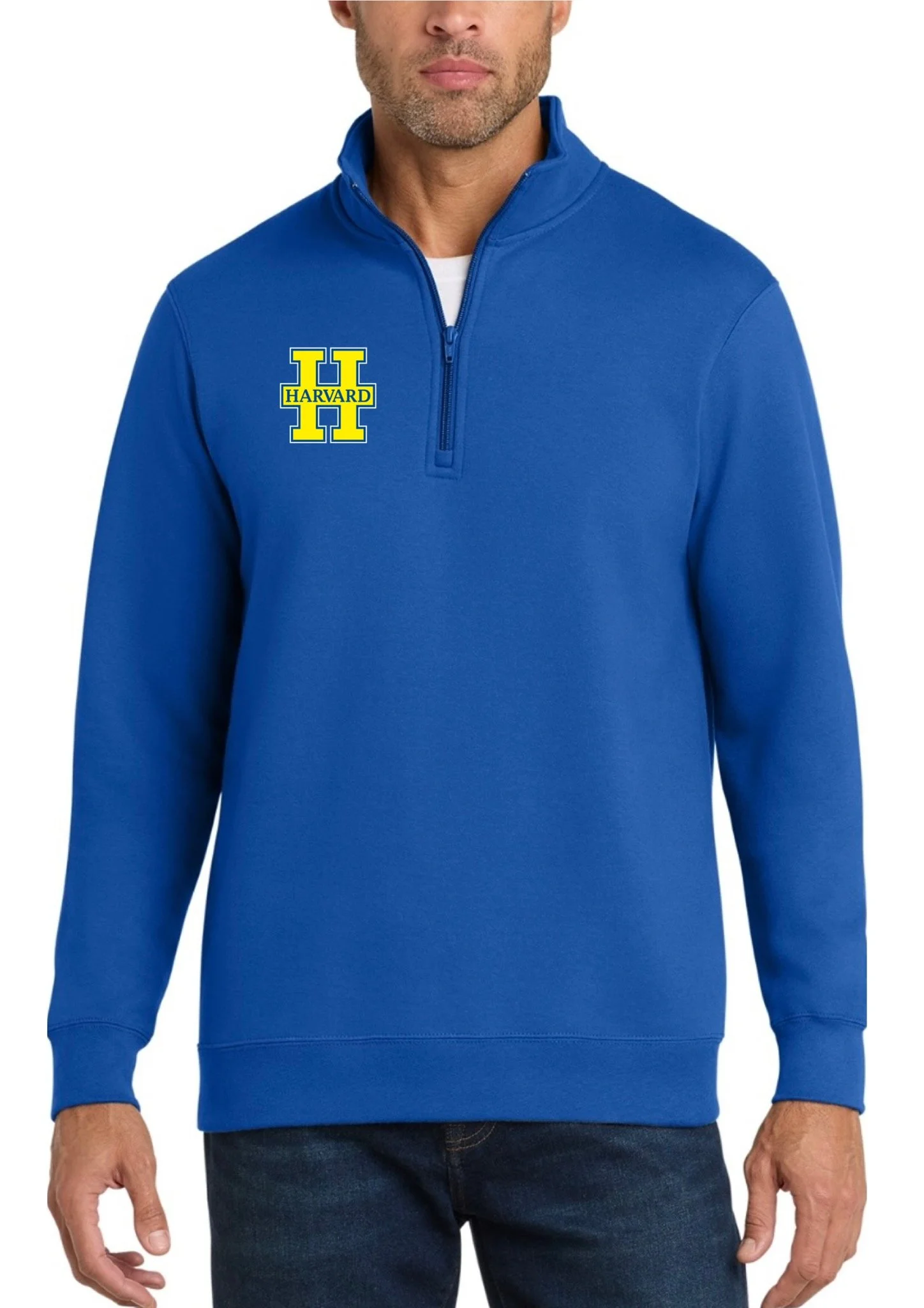 PRE ORDER - Harvard H Fleece 1/4-Zip Pullover Sweatshirt in True Royal