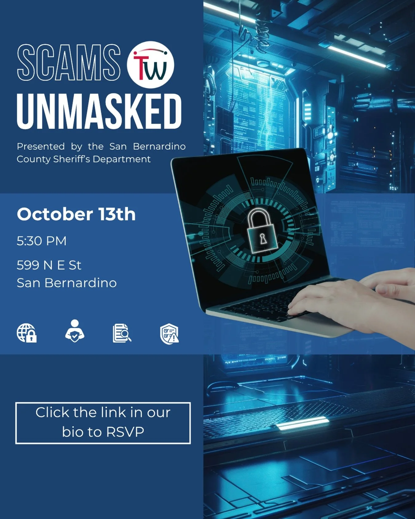 Join us next Tuesday, October 13th for a member workshop on scams, fraud, and what you can do to stay safe 🔐💻

Head to the link in our bio to RSVP. See you there!
&bull;
&bull;
&bull;
#thinkwisecu #thecudifference #scamalert