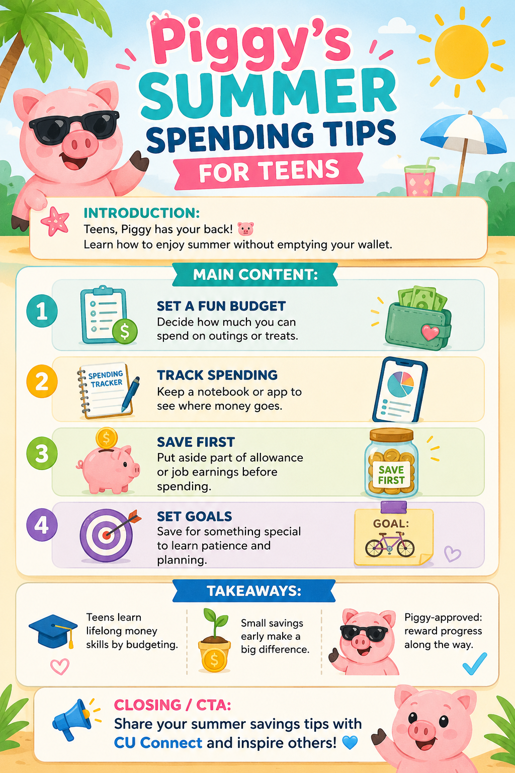 Piggy’s Summer Spending Tips for Teens