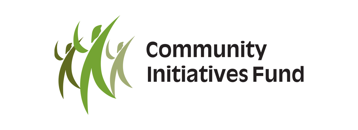 Logo of the Community Initiatives Fund featuring stylized green human figures and black text.