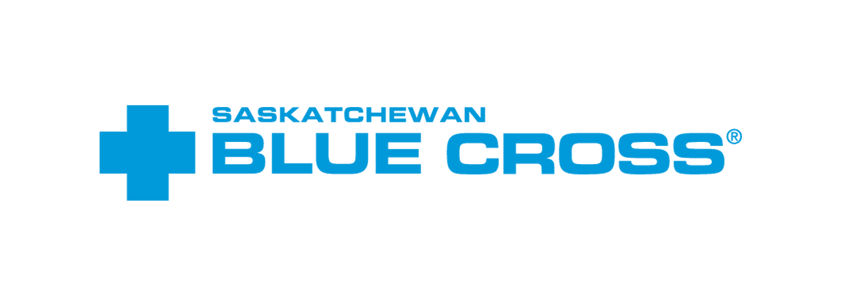 Logo of Saskatchewan Blue Cross, featuring a blue cross symbol and the text 'SASKATCHEWAN BLUE CROSS' in blue.