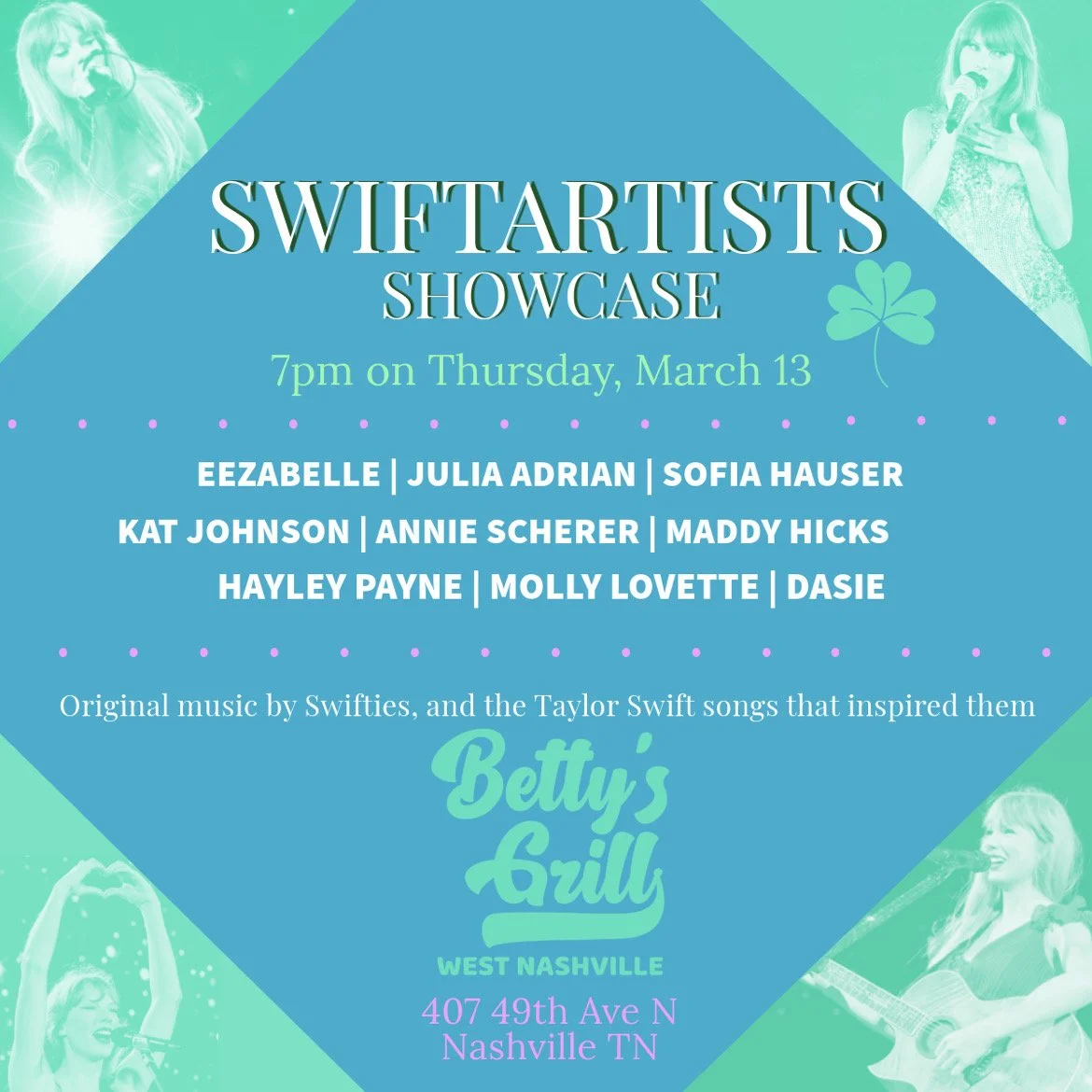 SwiftArtists Showcase at Betty's Grill