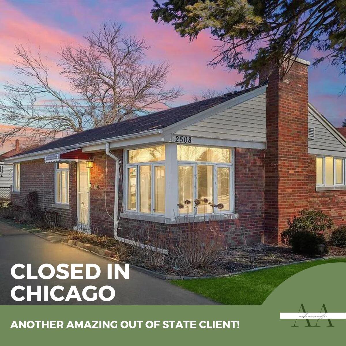 🎉 CLOSED 🎉 

🏠 2508 W 115th in Chicago 

Another wonderful out of state client who trusted me to get their home sold. It was such a pleasure selling this for OVER asking price! 

I sincerely appreciate their patience with everything. 

🌟 Thank yo