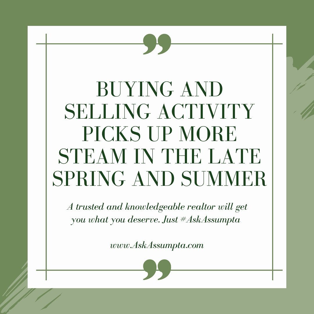 🚨 Market Monday 🚨 

Buying and selling activity picks up more in the late spring and summer. 

A trusted and knowledgeable realtor will get you what you deserve #AskAssumpta 

#market #monday #realtor #realestate #kwelite #chicago #suburbs #oaklawn