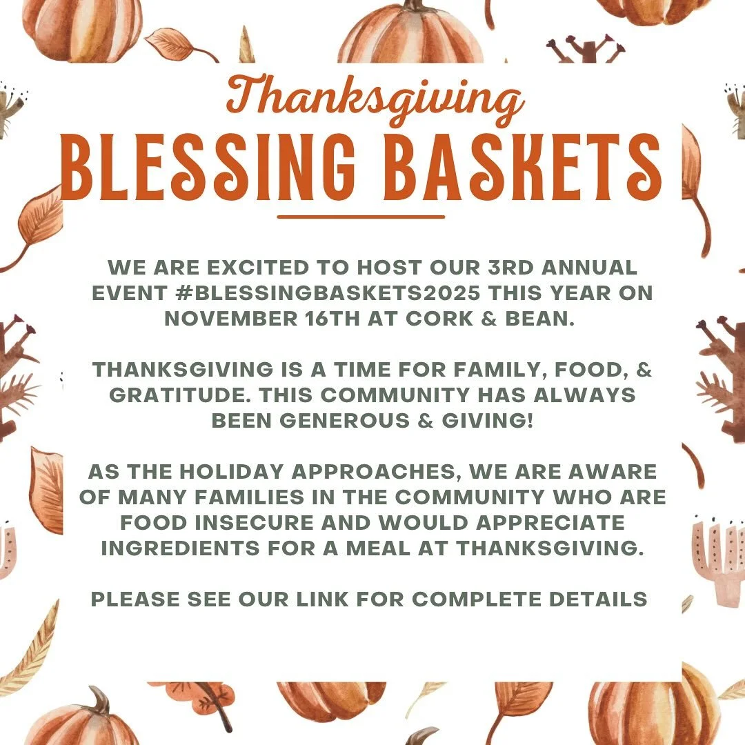 I&rsquo;m so excited to host the 3rd Annual #BlessingBaskets2025 event THIS Sunday!!! 

📅 Sunday, November 16th | 10AM &ndash; NOON
📍 @corkandbeanoaklawn 

Thanksgiving is a time to celebrate family, food, and gratitude and this generous community 
