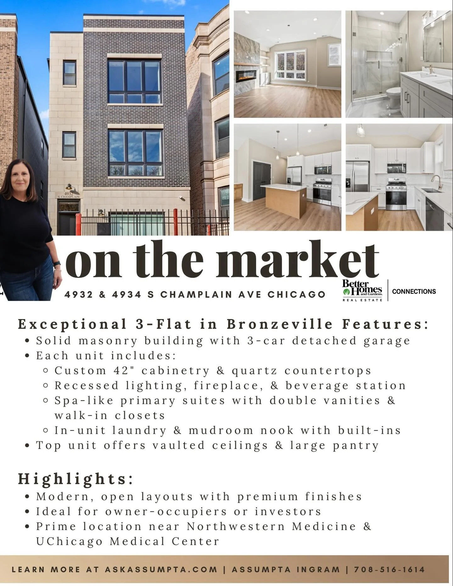 🔥 BRONZEVILLE INVESTMENT / OWNER-OCCUPANT OPPORTUNITY 🔥

Two stunning 3-flats Buildings 4932 &amp; 4934 S Champlain are FOR SALE!

Join me for an Open House this Saturday, 12&ndash;2 PM 🗓️🏡

These exceptional properties blend modern luxury with r