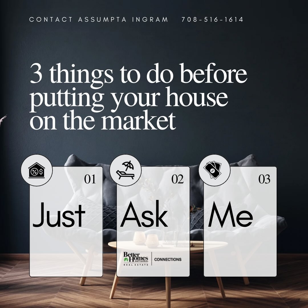 Thinking about selling your home? 
Your first step ➡️ reach out to me.

I&rsquo;ll give you honest feedback so you can move forward with confidence and clarity. There is no pressure, just guidance in the right direction.

📞 #AskAssumpta | 708-516-16