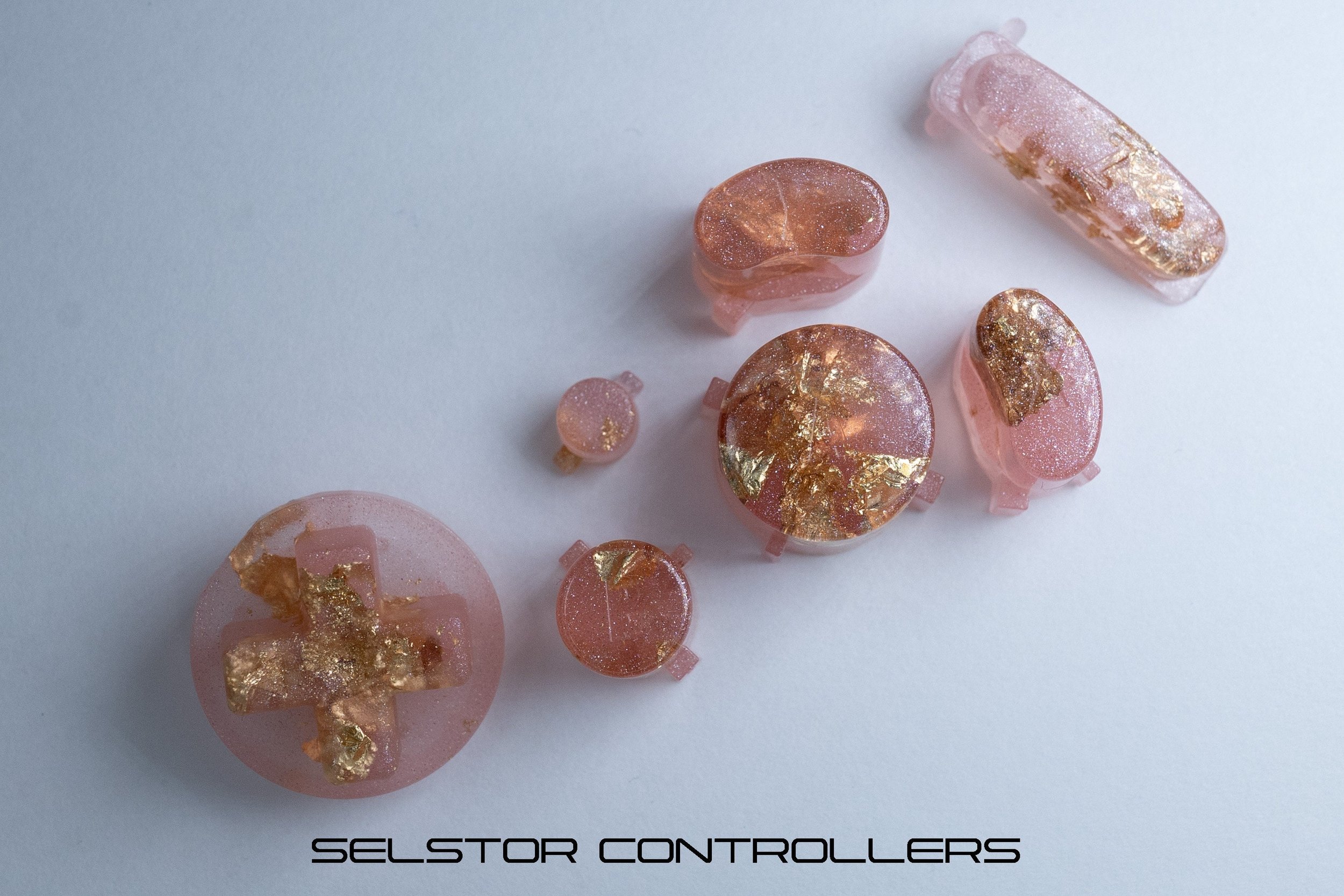 PINK GOLD GameCube Button Set - ABXYstartDpadZ