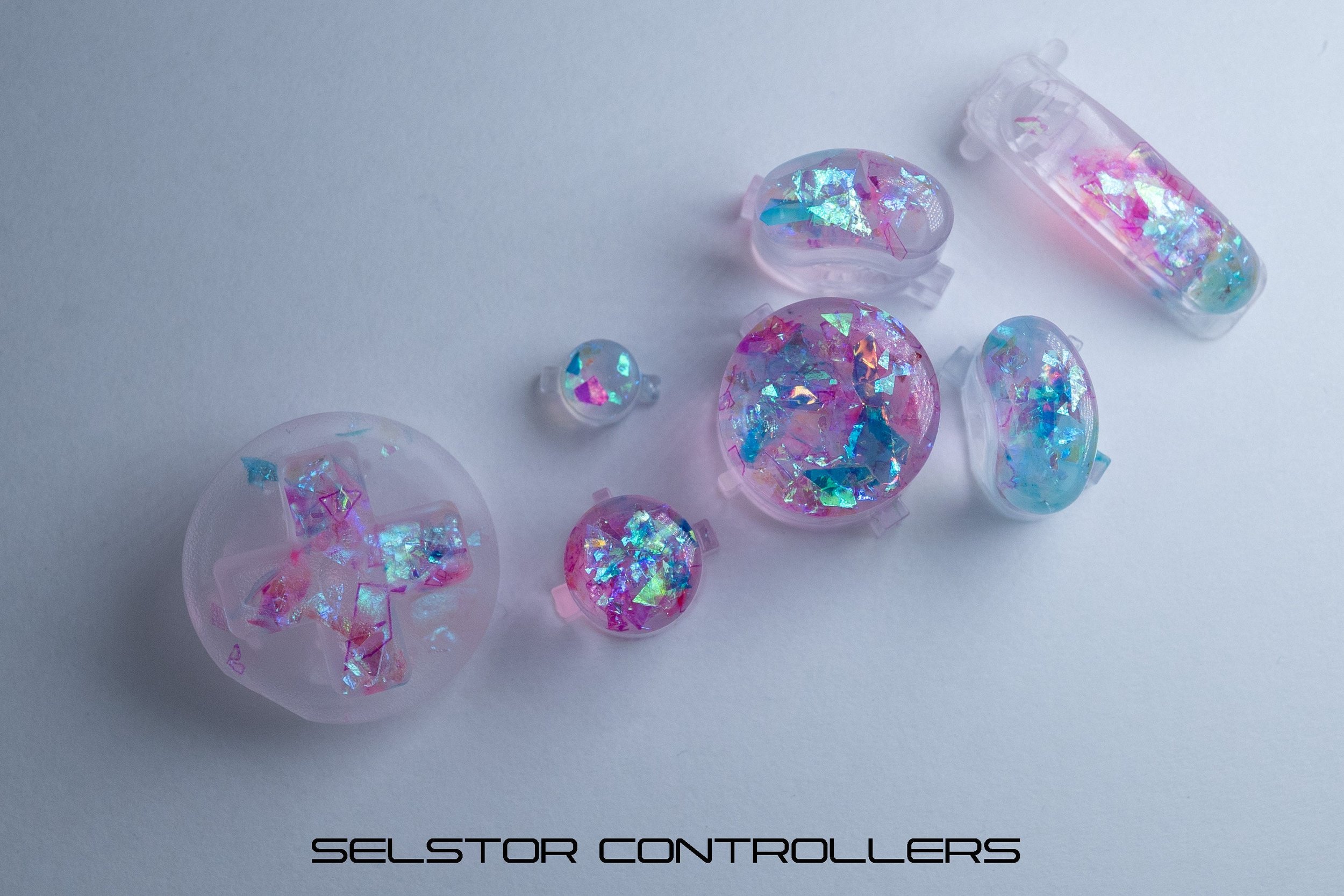 VAPORWAVE IRIDESCENCE (BALD) GameCube Button Set - ABXYstartDpadZ