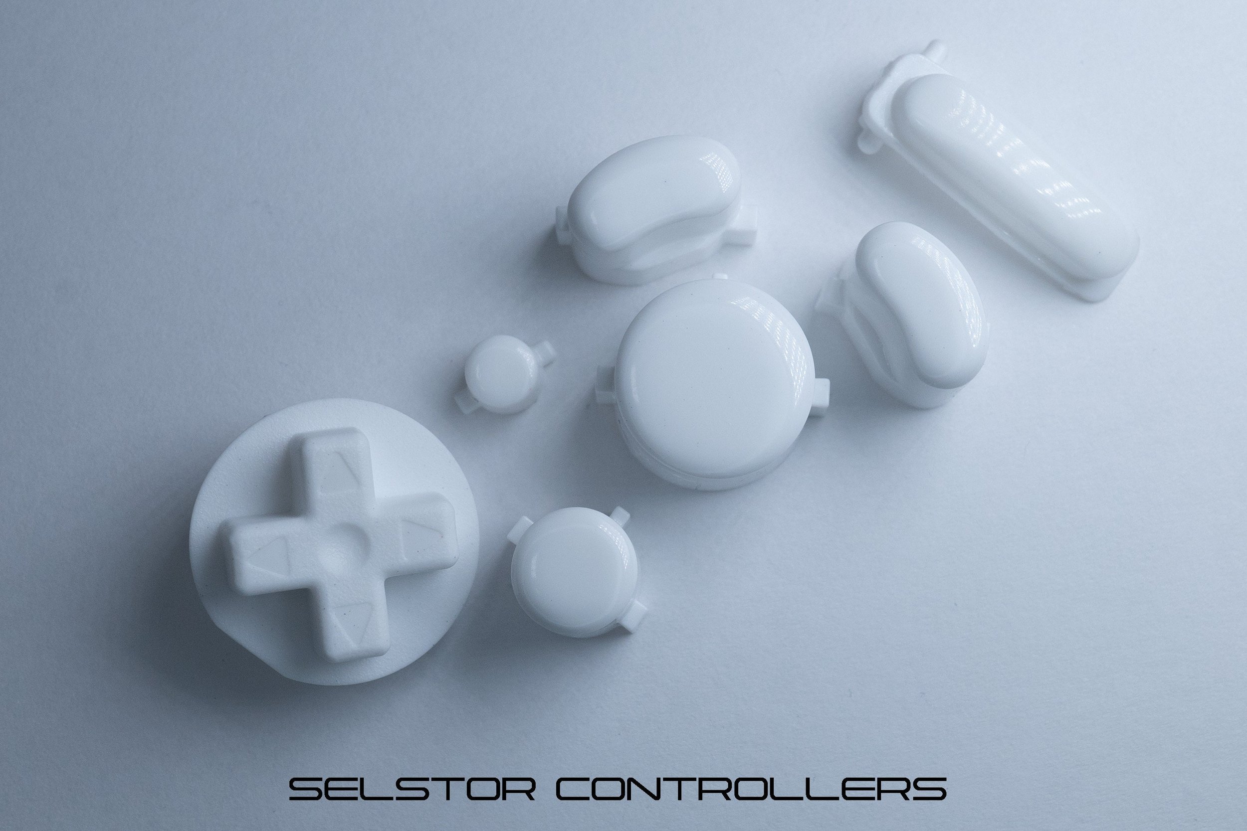 WHITE (BALD) GameCube Button Set - ABXYstartDpadZ