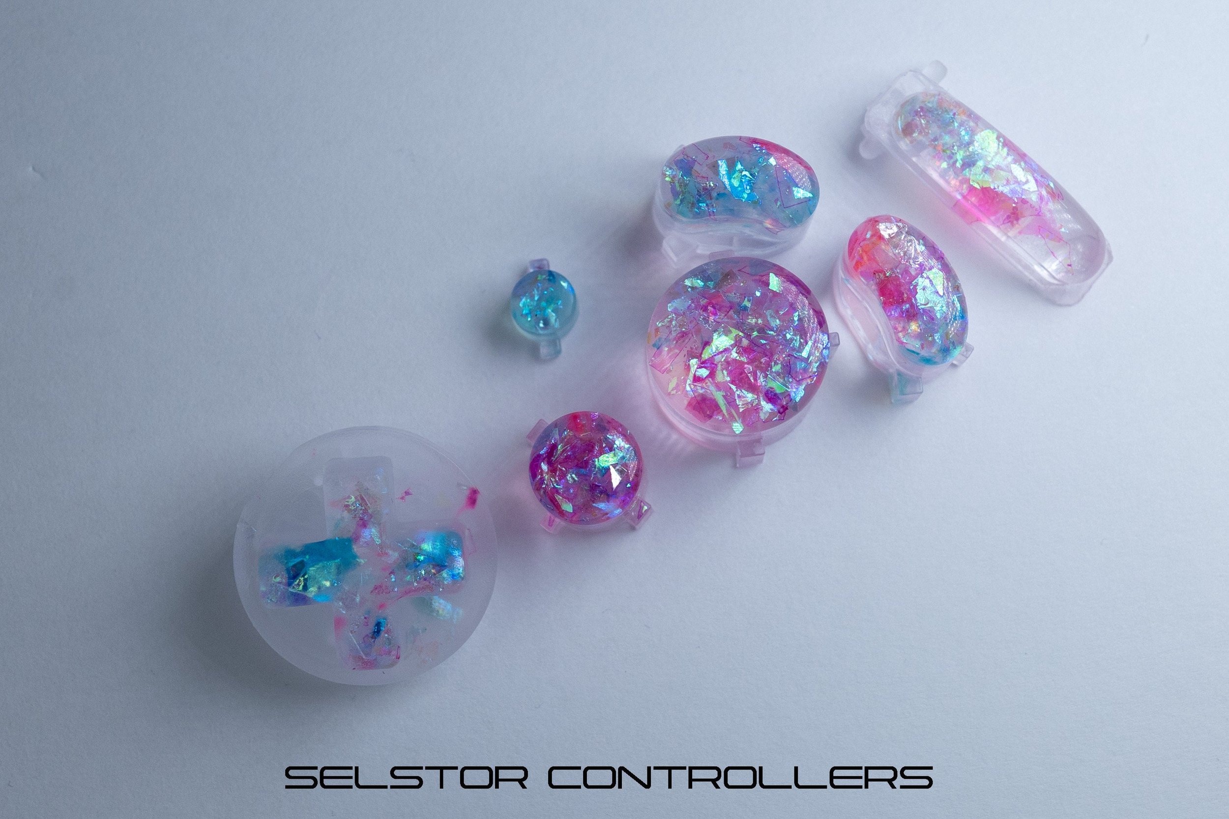 VAPORWAVE IRIDESCENCE (BALD) GameCube Button Set - ABXYstartDpadZ