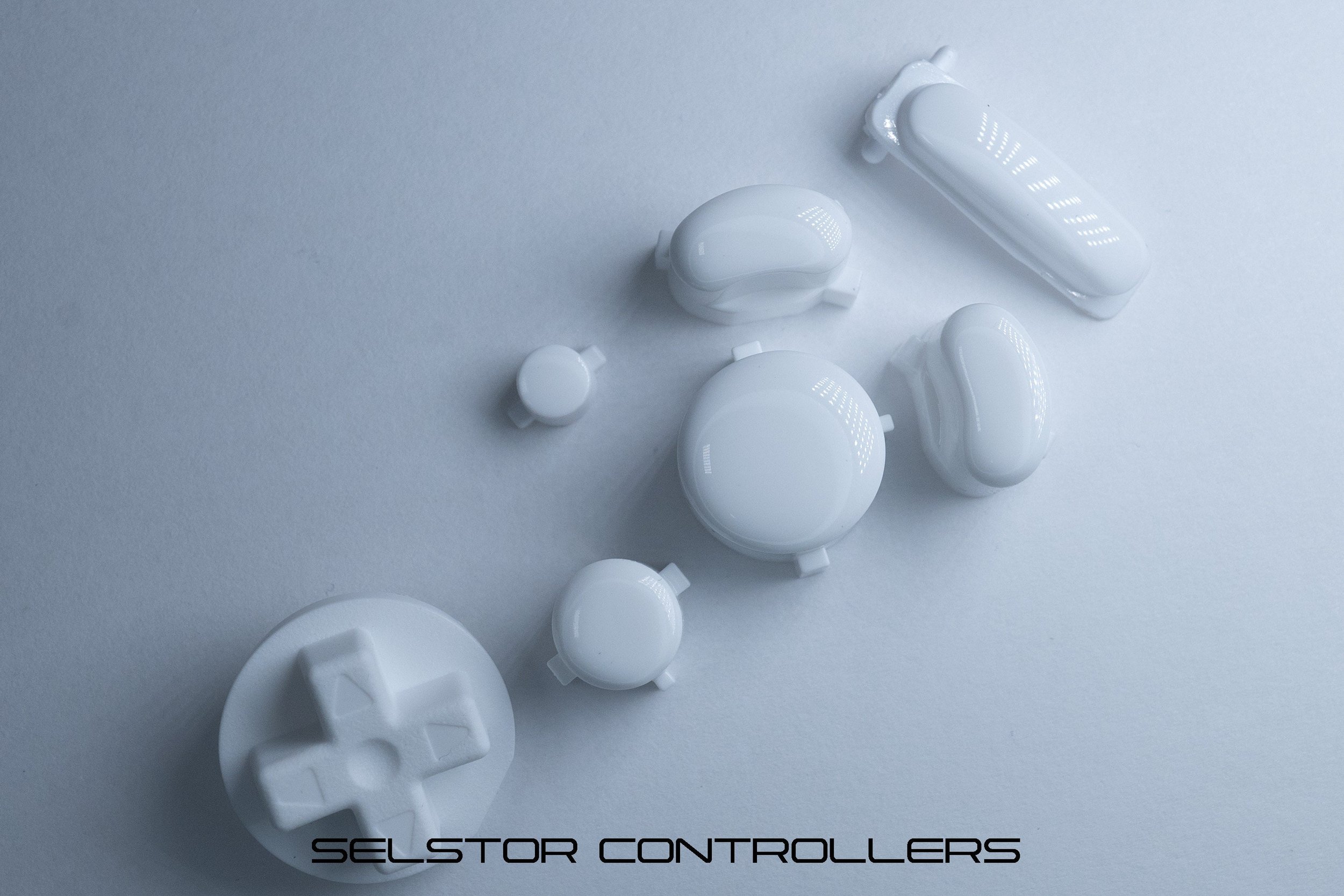 WHITE (BALD) GameCube Button Set - ABXYstartDpadZ