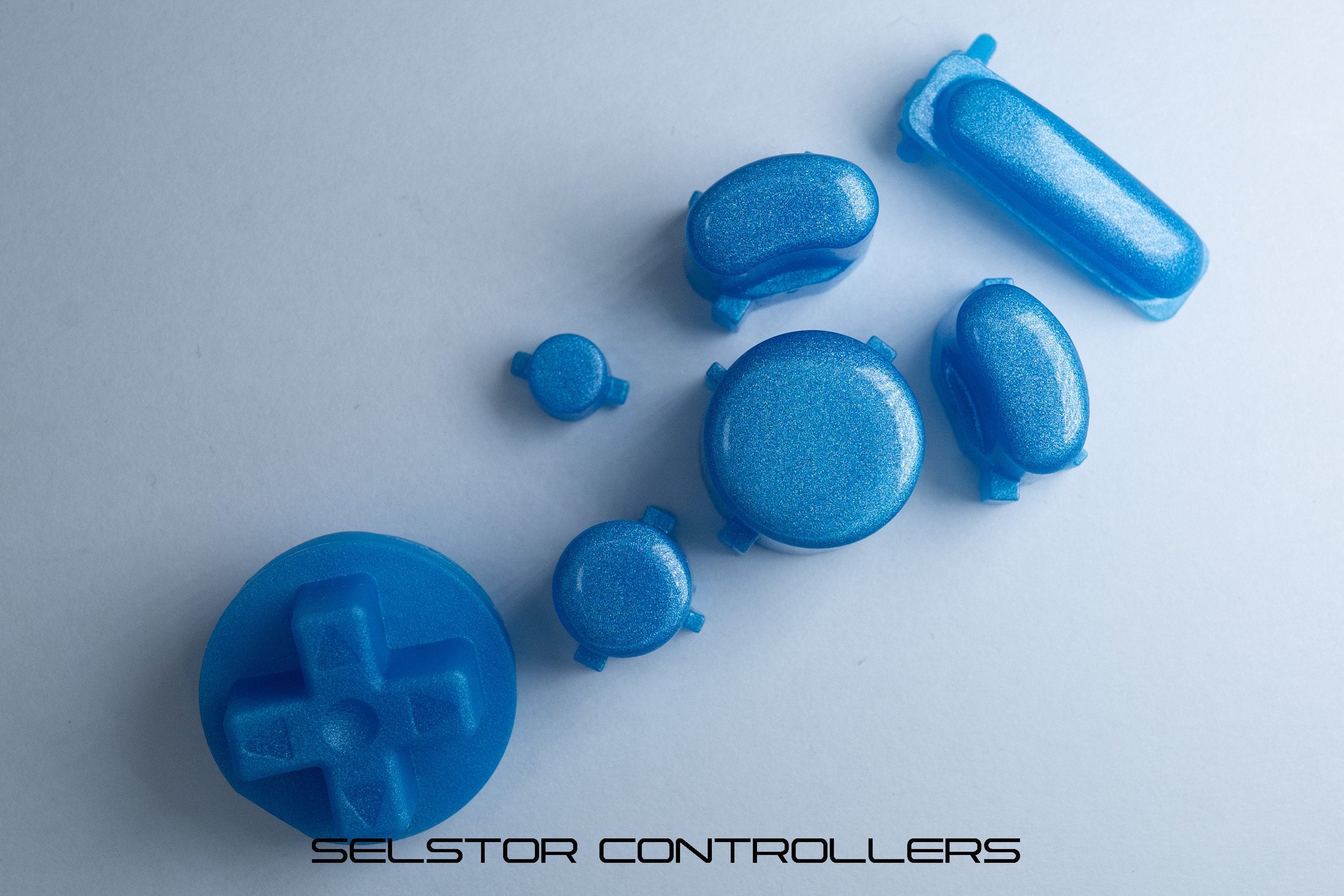 PEARL BLUE (BALD) GameCube Button Set - ABXYstartDpadZ