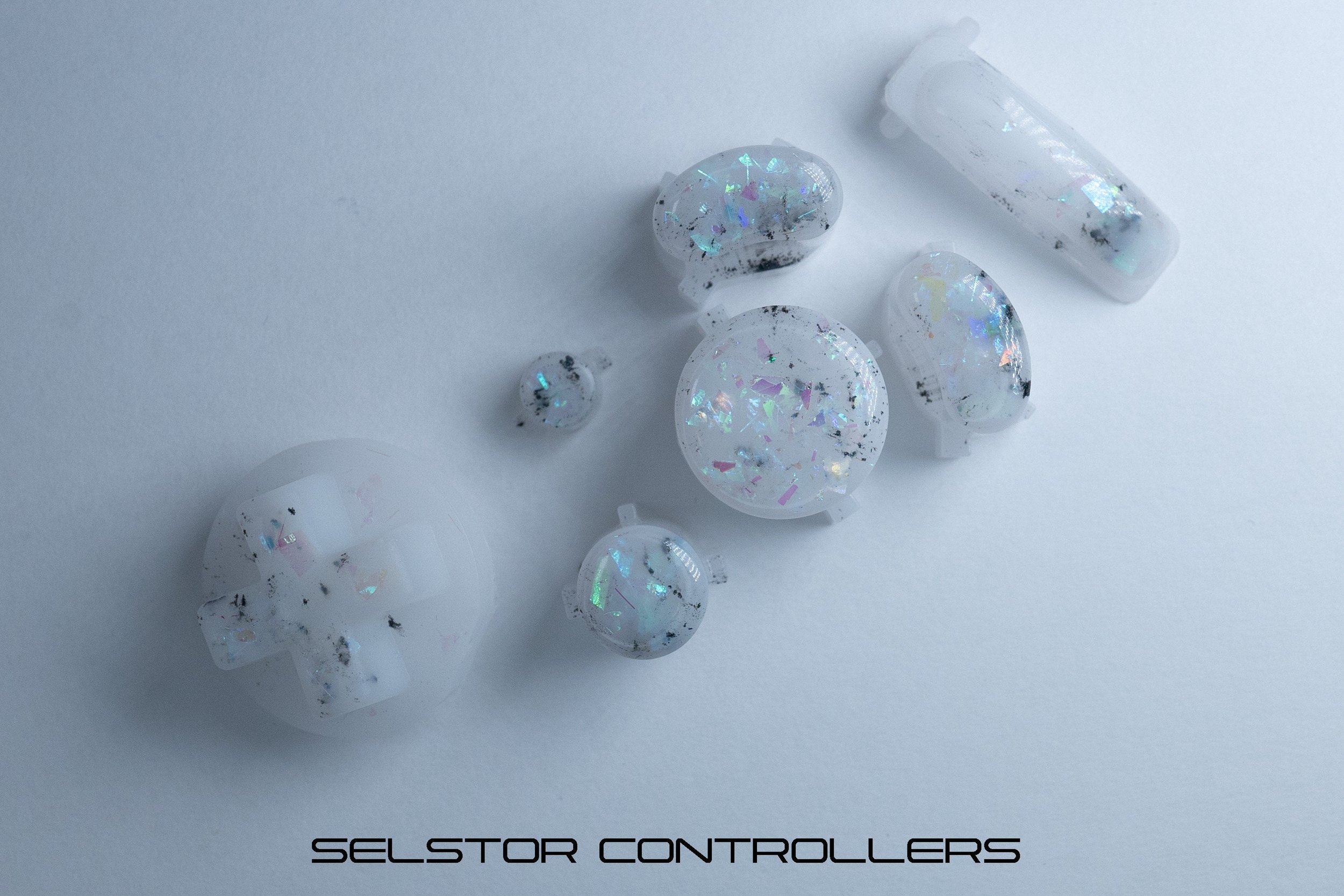 WHITE MARBLE (BALD) GameCube Button Set - ABXYstartDpadZ