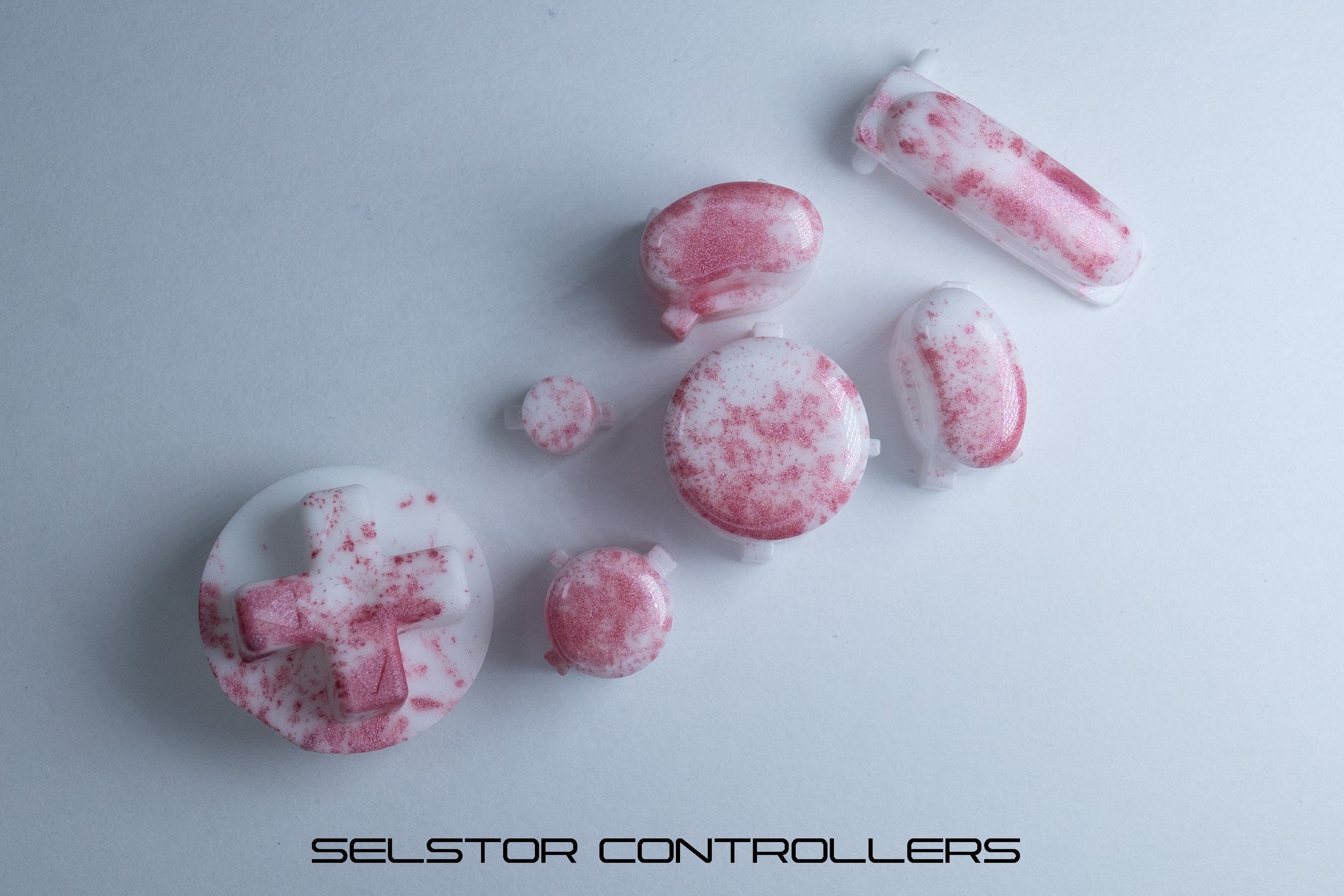 PINK SPLASH (BALD) GameCube Button Set - ABXYstartDpadZ