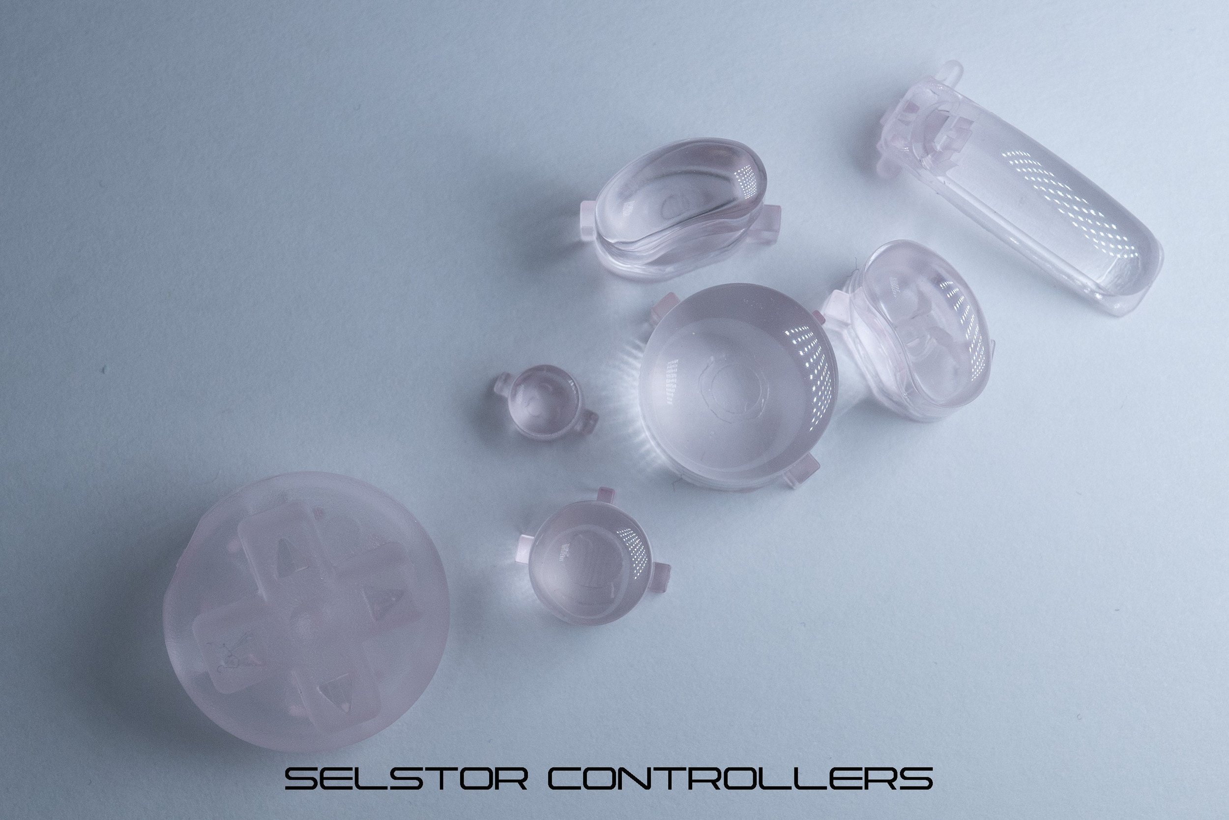 CLEAR PINK (BALD) GameCube Button Set - ABXYstartDpadZ