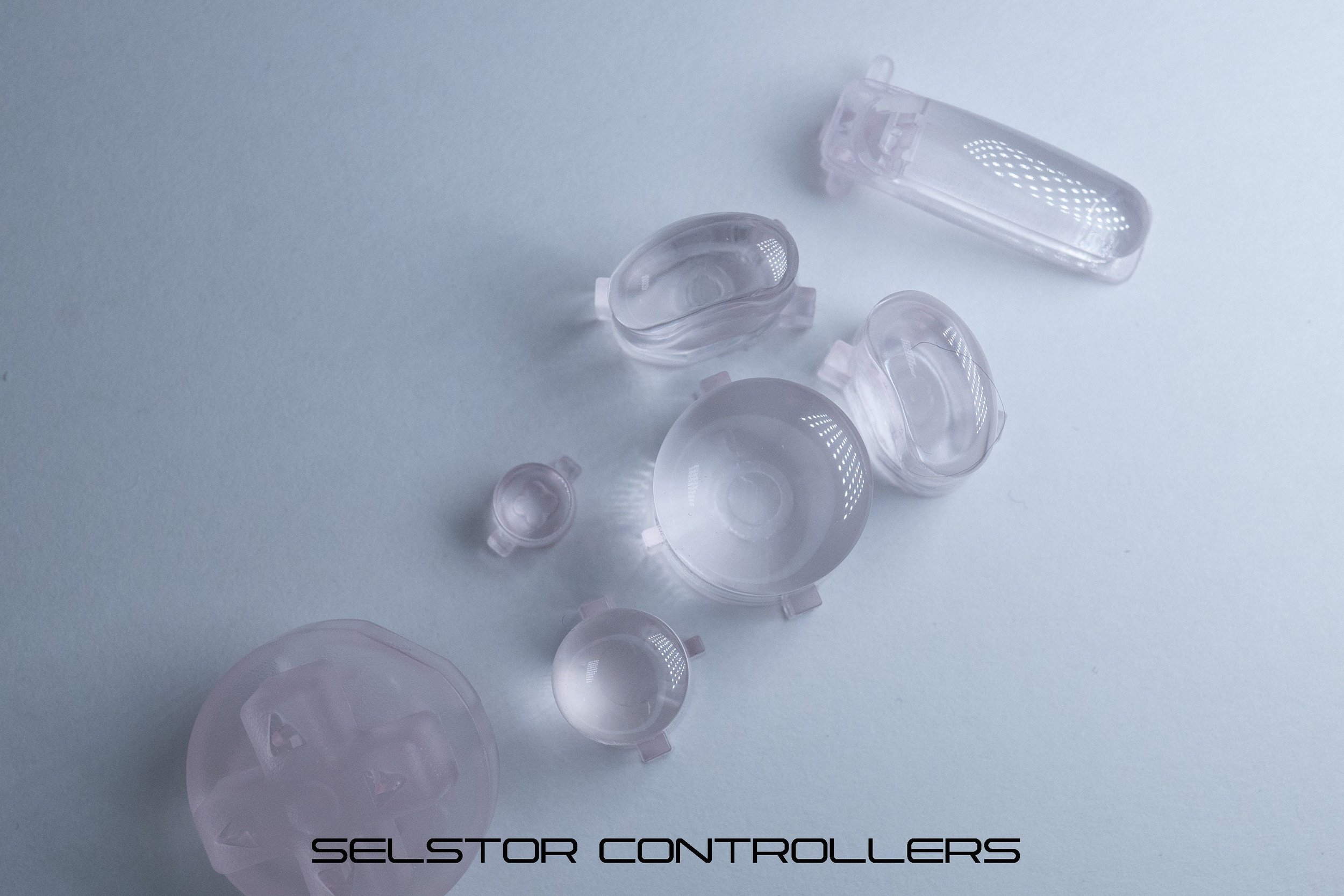 CLEAR PINK (BALD) GameCube Button Set - ABXYstartDpadZ