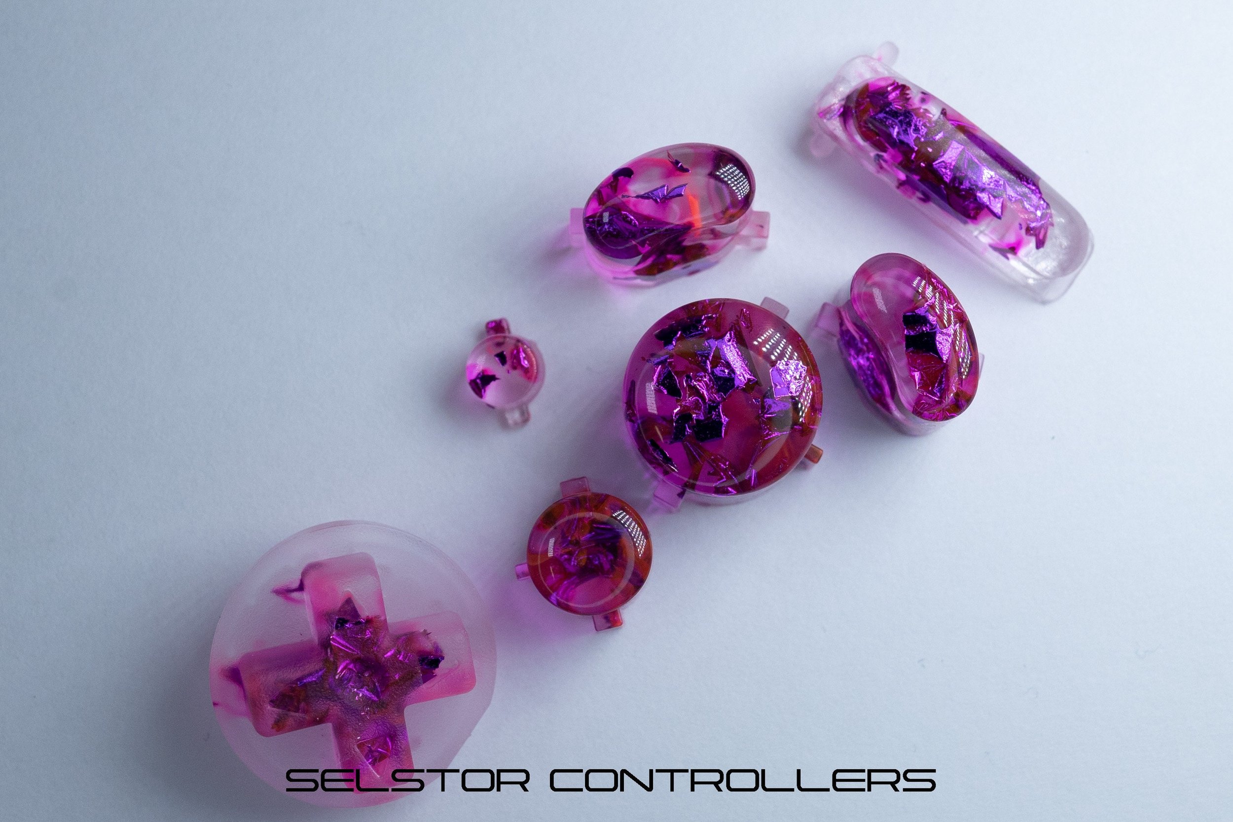 PURPLE METAL (BALD) GameCube Button Set - ABXYstartDpadZ