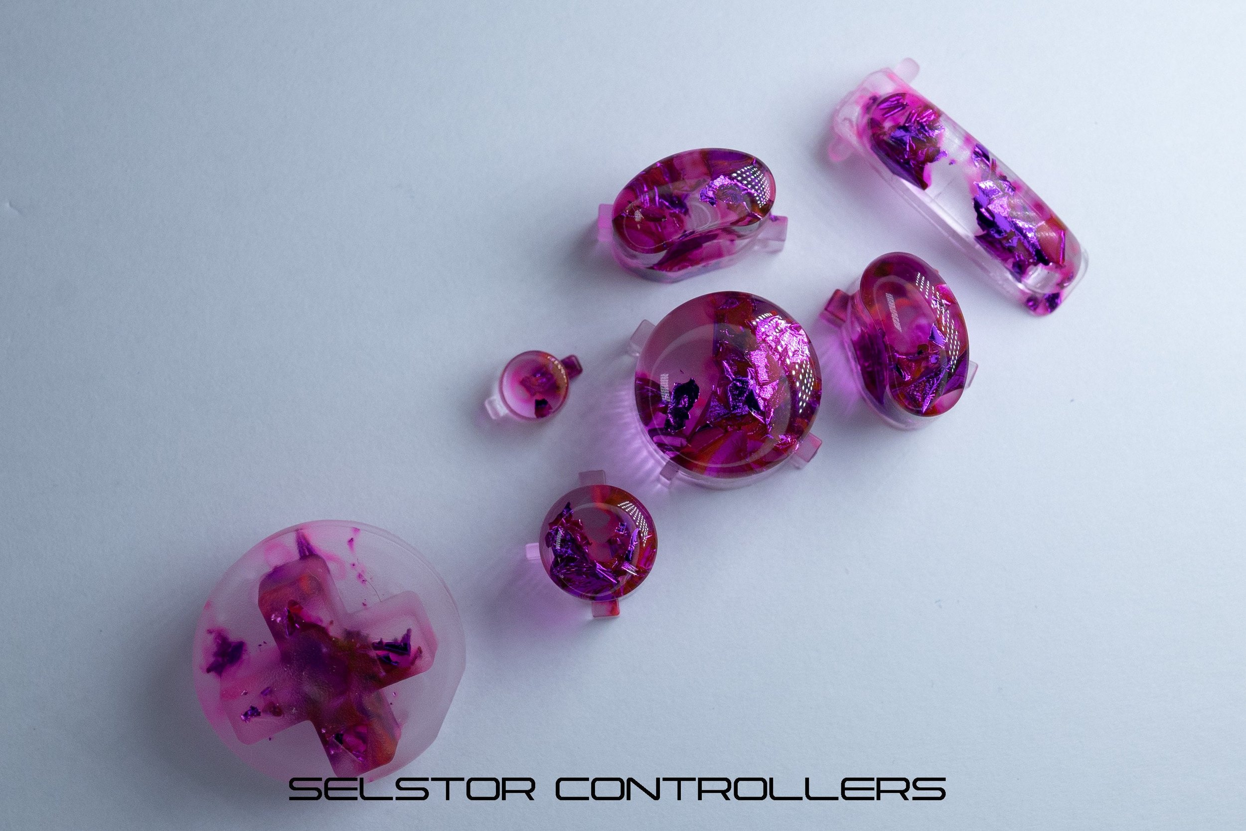 PURPLE METAL (BALD) GameCube Button Set - ABXYstartDpadZ