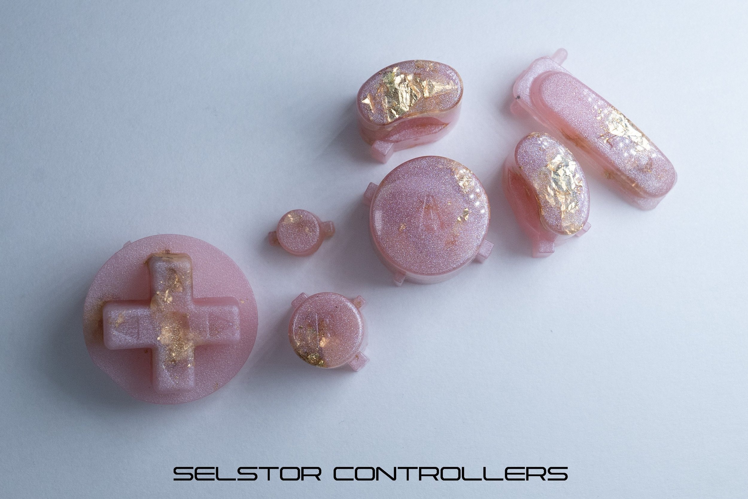 PEARL PINK GOLD GameCube Button Set - ABXYstartDpadZ
