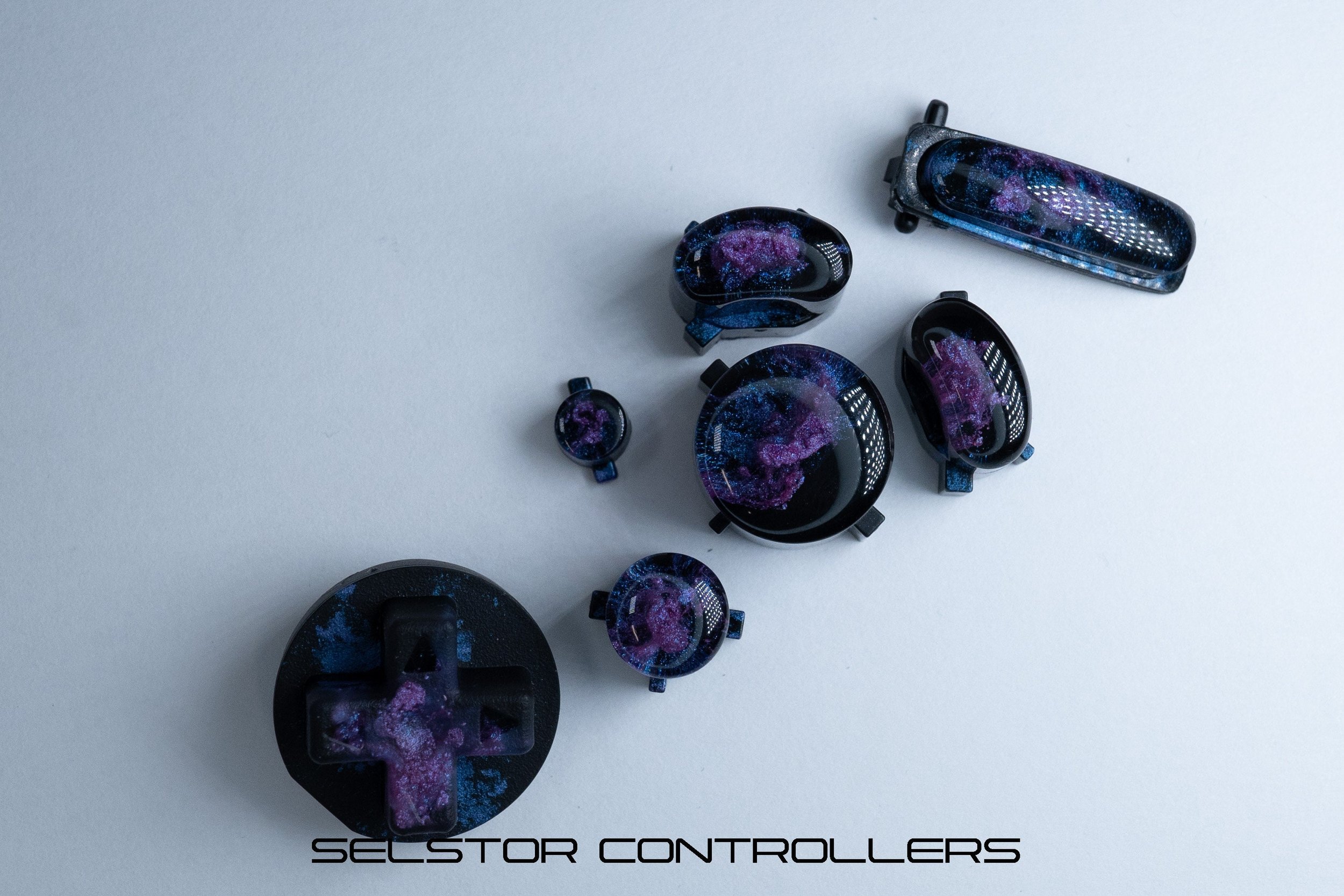 MAGENTA GALAXY (BALD) GameCube Button Set - ABXYstartDpadZ