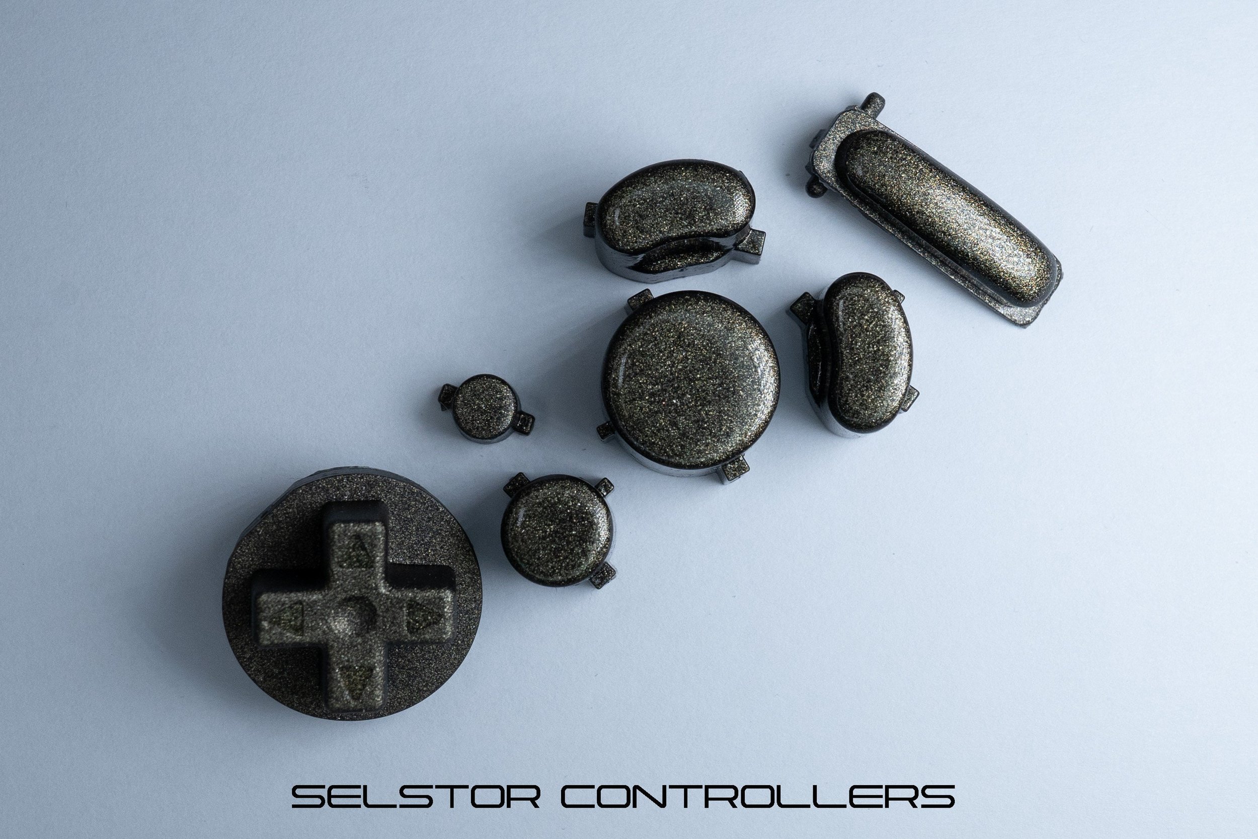 DARK GOLD (BALD) GameCube Button Set - ABXYstartDpadZ