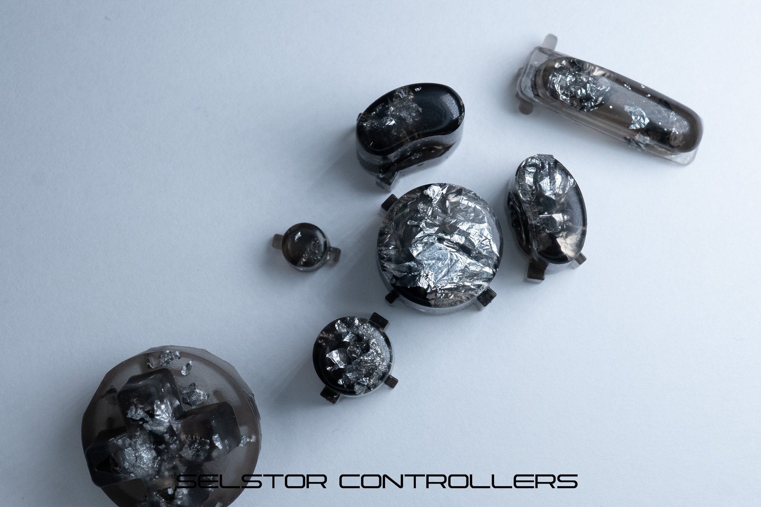 SMOKED SILVER (BALD) GameCube Button Set - ABXYstartDpadZ