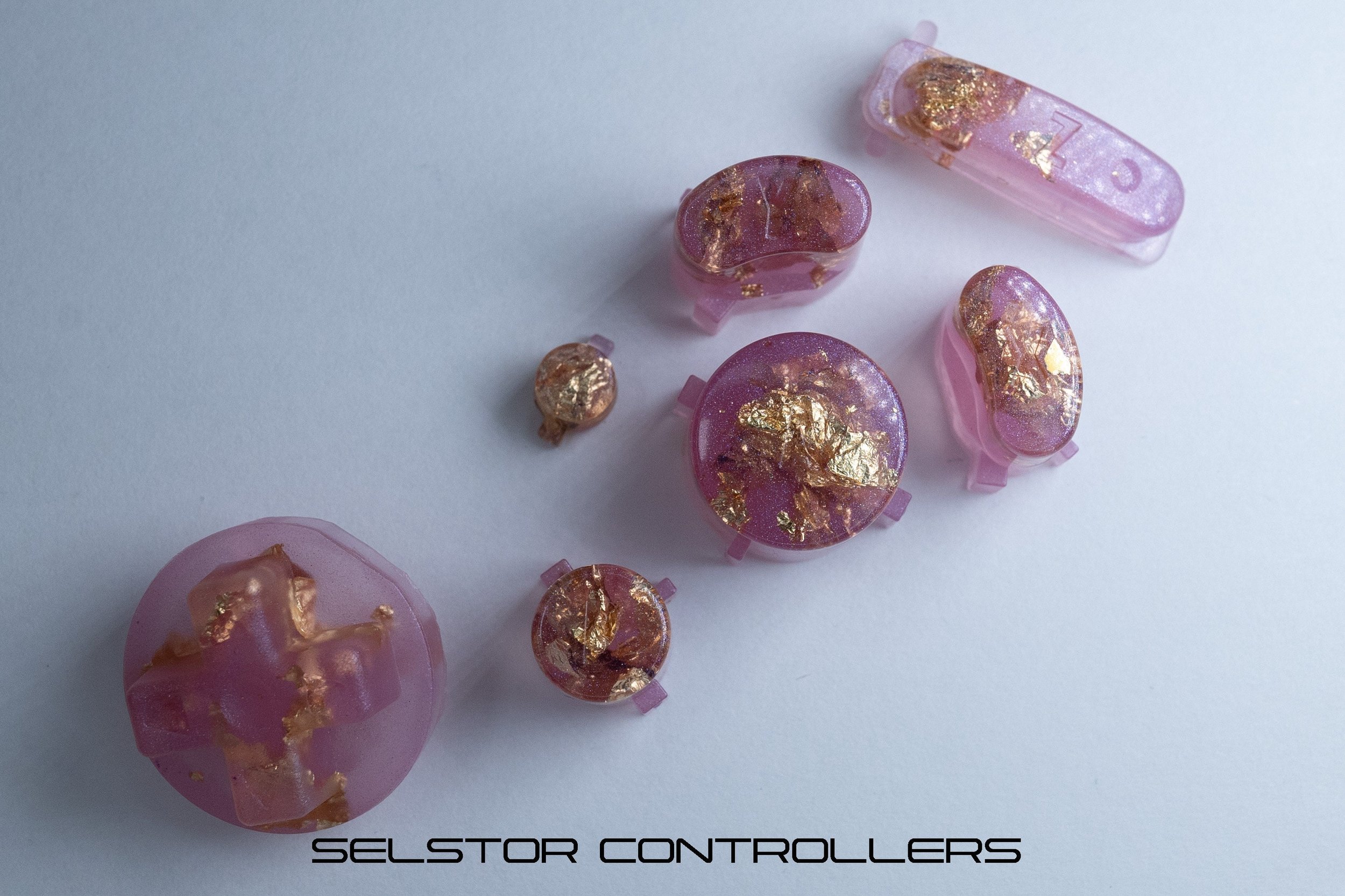 MAGENTA GOLD GameCube Button Set - ABXYstartDpadZ