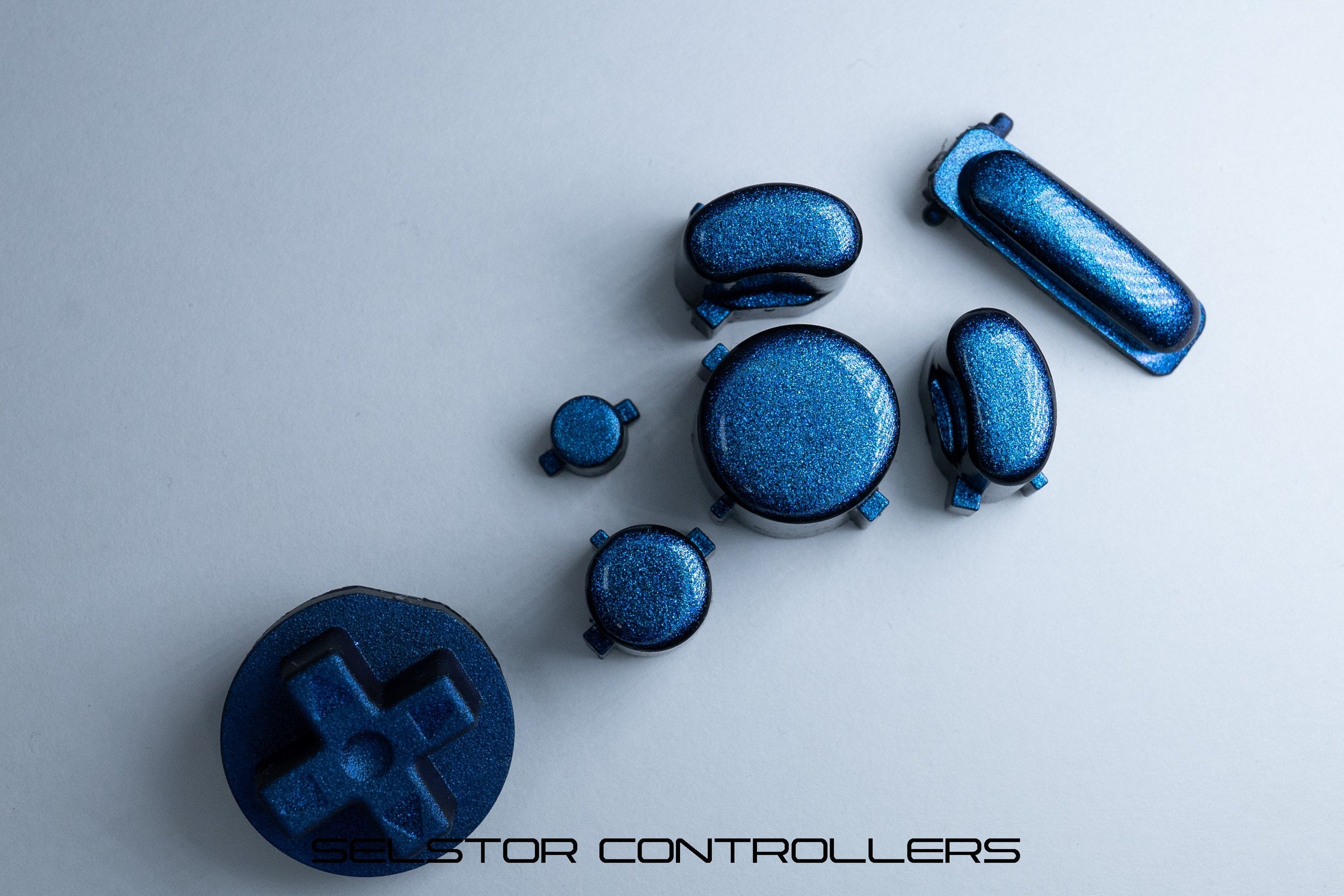 BLUE MOON (Bald) GameCube Button Set - ABXYstartDpadZ