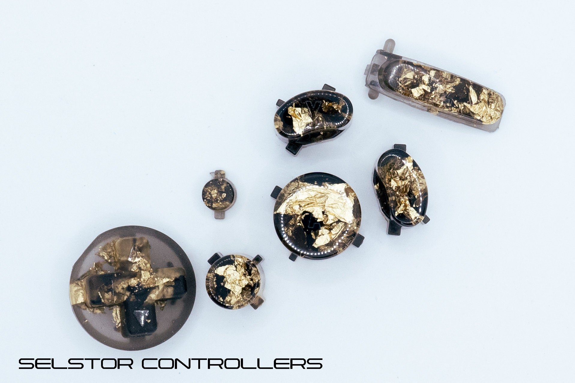 SMOKED GOLD GameCube Button Set - ABXYstartDpadZ (Mainstage Stock - M4)