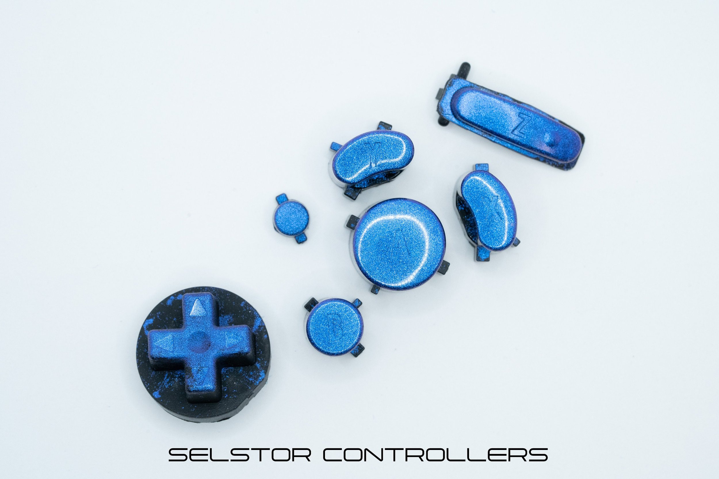 BLUE SHIFT GameCube Button Set - ABXYstartDpadZ (Mainstage Stock - M4)