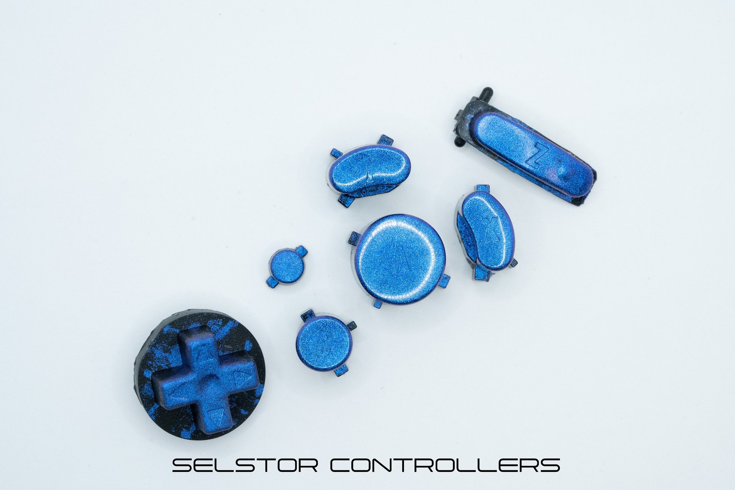 BLUE SHIFT GameCube Button Set - ABXYstartDpadZ (Mainstage Stock - M3)