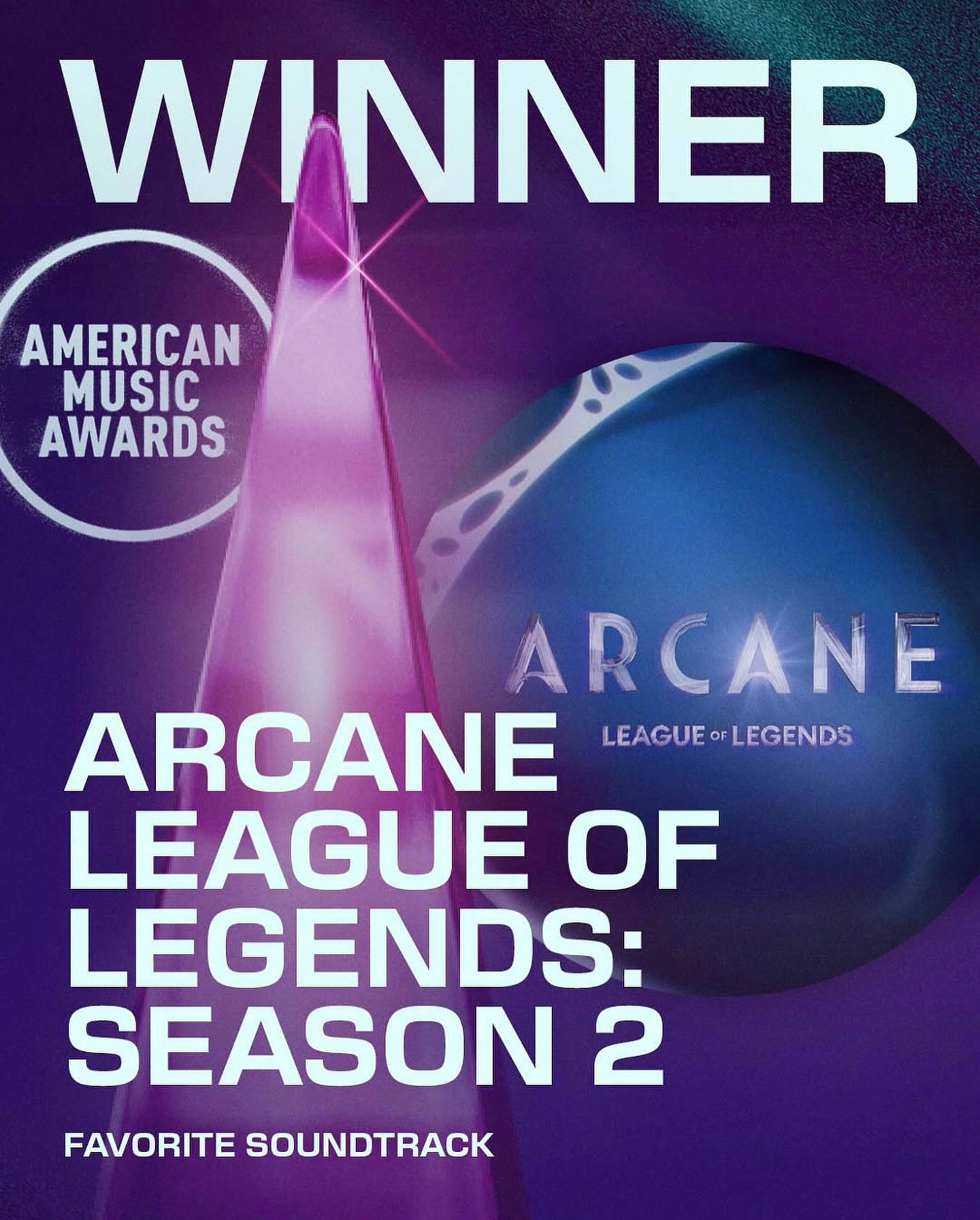 @ArcaneShow just beat @WickedMovie &amp; Moana 2 to win Best Soundtrack at the 2025 @AMAs. Congrats to all our talented songwriters and performers! 

Check out all the music I wrote for the show&rsquo;s orchestral score at the link in my bio 🎼

#Arc