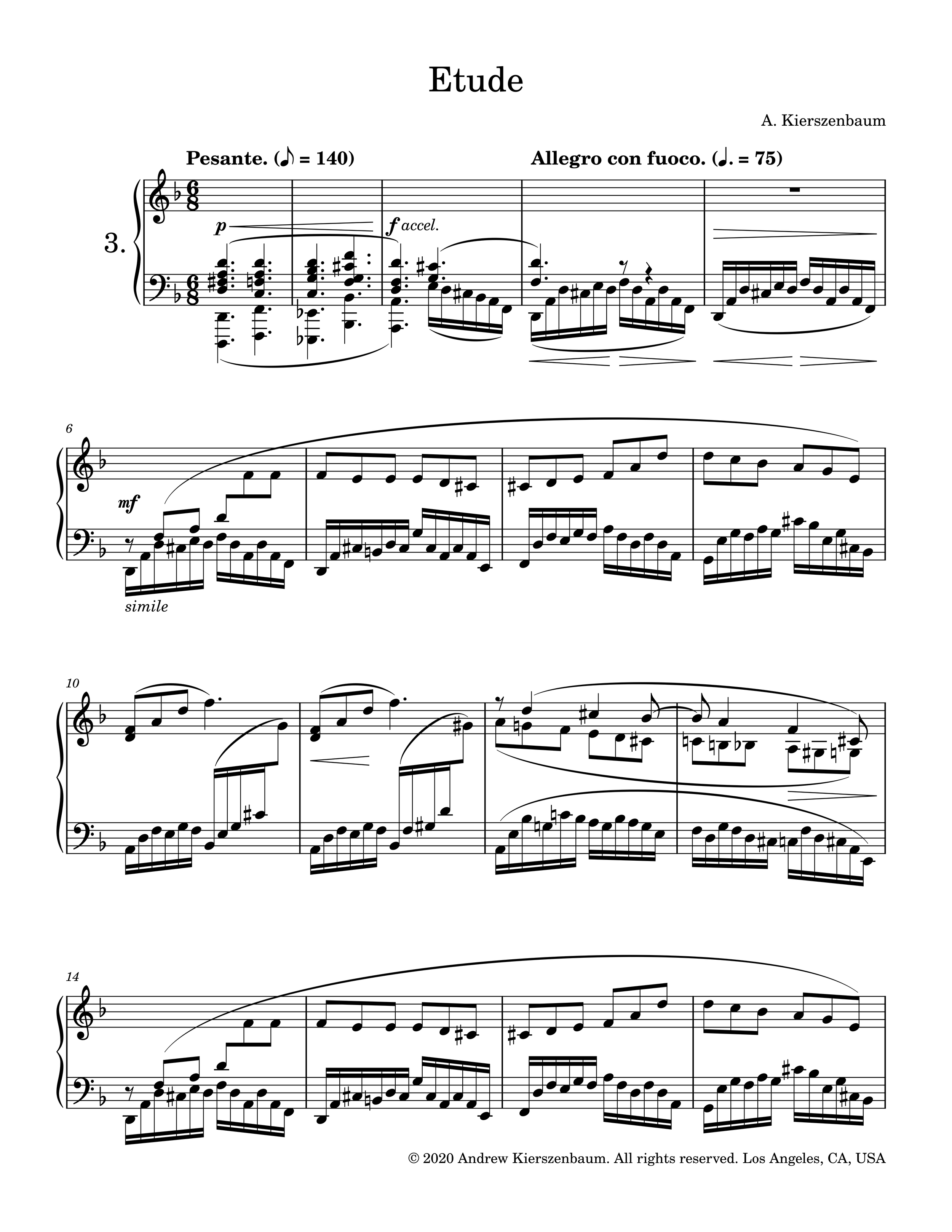 Three Etudes: No. 3 in D Minor (2020)