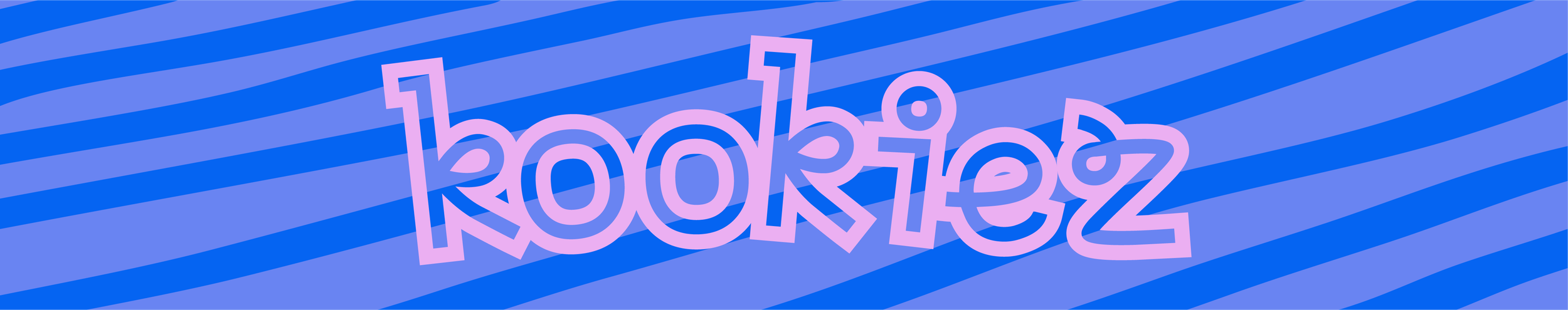 A stylized, purple 3D text spelling 'bookliesz' on a blue striped background.