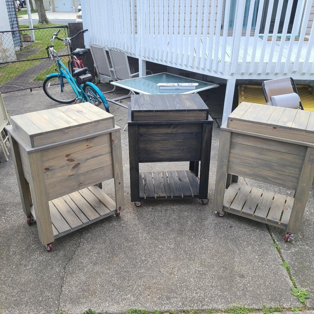 West Shore Woodshop
New this season, West Shore Woodshop is bringing quality, handmade custom wood items for both outdoor and indoor. Cooler stands are  a chic way to keep your beverages cold. Tables, planters and more.
#ventnorcityfarmersmarket #loc