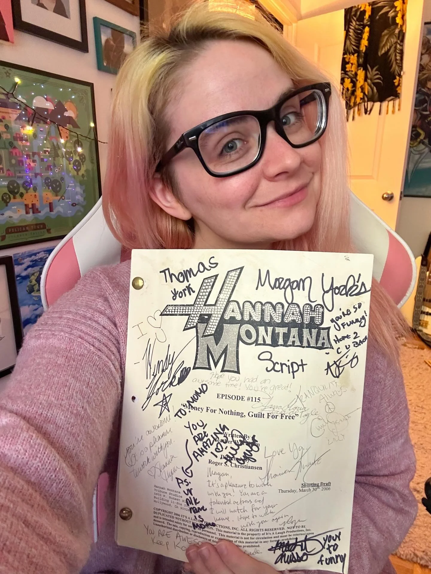 Happy 20th anniversary, Hannah Montana. The premiere of the show holds special memories for me, because I got the call I would be playing Sarah the day before the first episode aired. When I got to the set the following Monday, everyone was ablaze wi