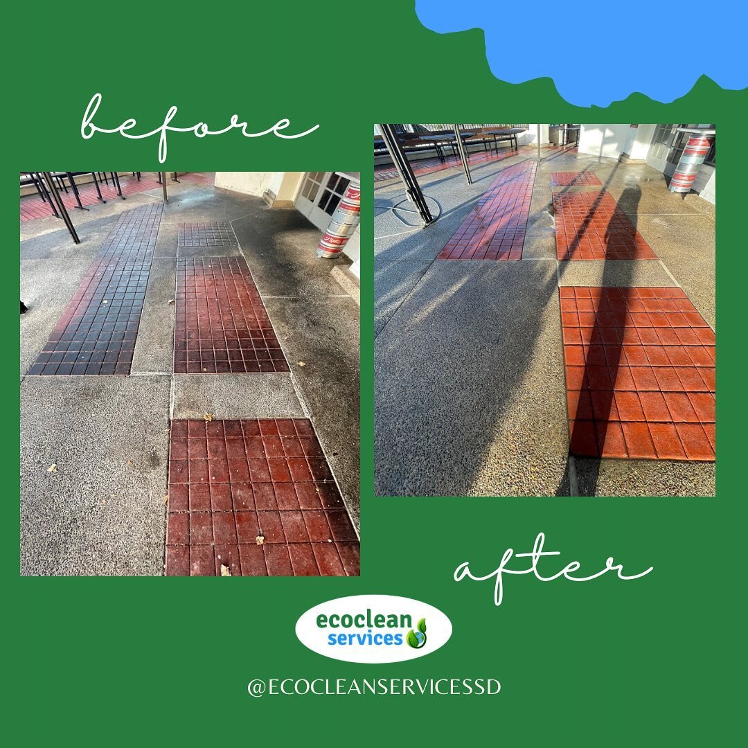 Calling all restaurant owners and managers‼️
&bull;
Let @ecocleanservicessd help you get your outdoor areas clean for your patrons!🧼
&bull;
CALL (619)224-7847 TODAY for your FREE QUOTE📲
&bull;
Licensed &amp; insured since 2004⭐️
We reclaim all dirt