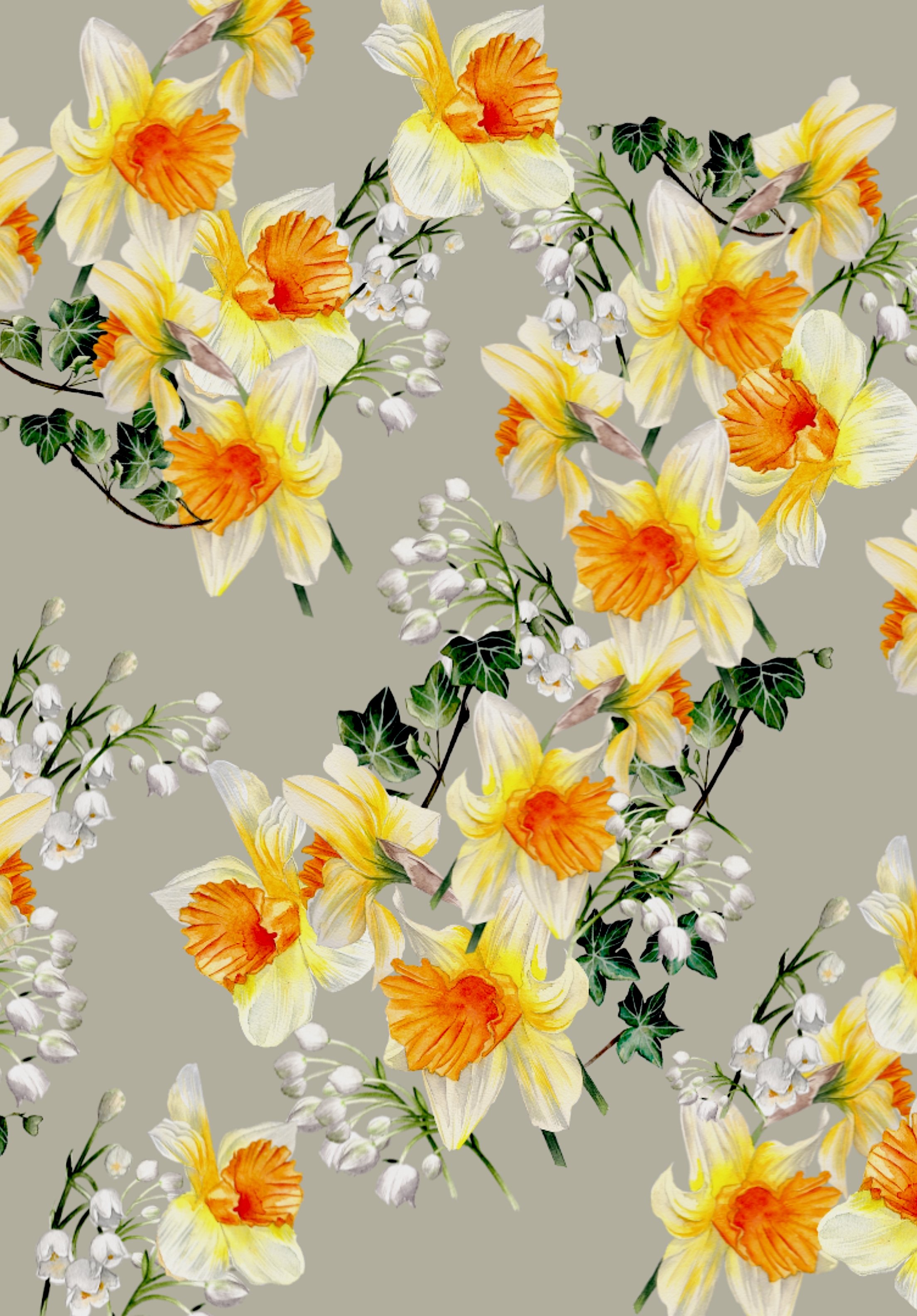 Dancing Brilliant Daffodils Watercolour Painting Fine Art Print