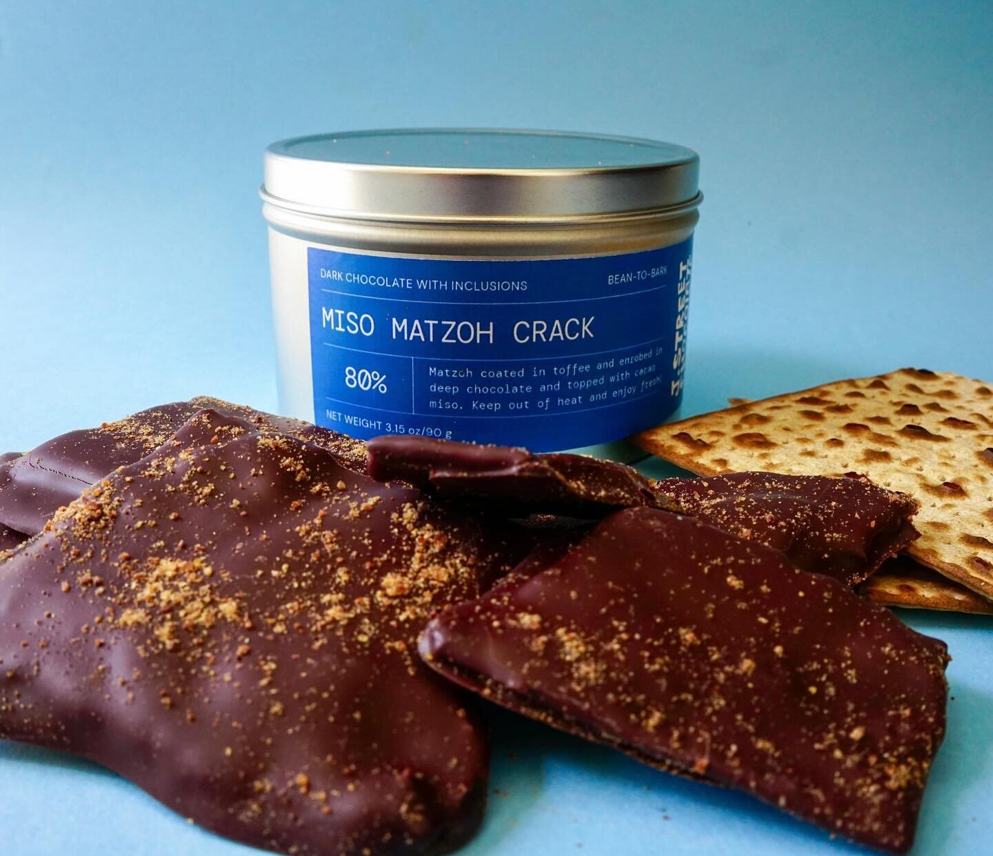 Miso Matzoh Crack is back! Matzoh is covered in toffee and enrobed in a deep dark chocolate and topped with powdered cacao miso. It hits all the right notes 🎶!

Stock is limited as I had preorders first but if demand is there I can always make more 